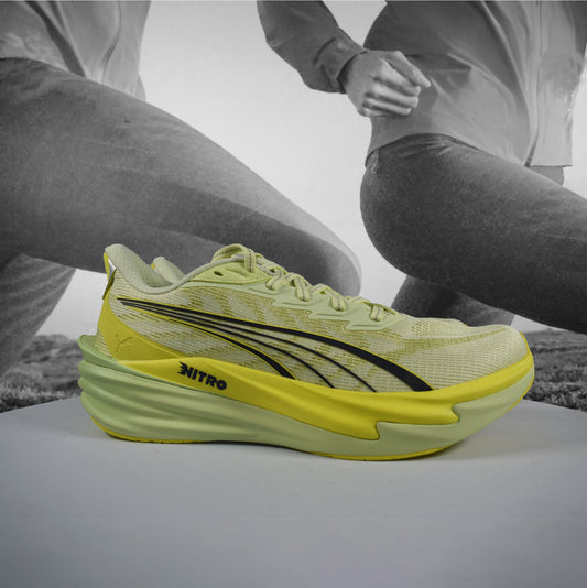 Puma Deviate NITRO 4 Mens Road Running - Durban Runner 7.5 / Apple Spritz-Lux Lime