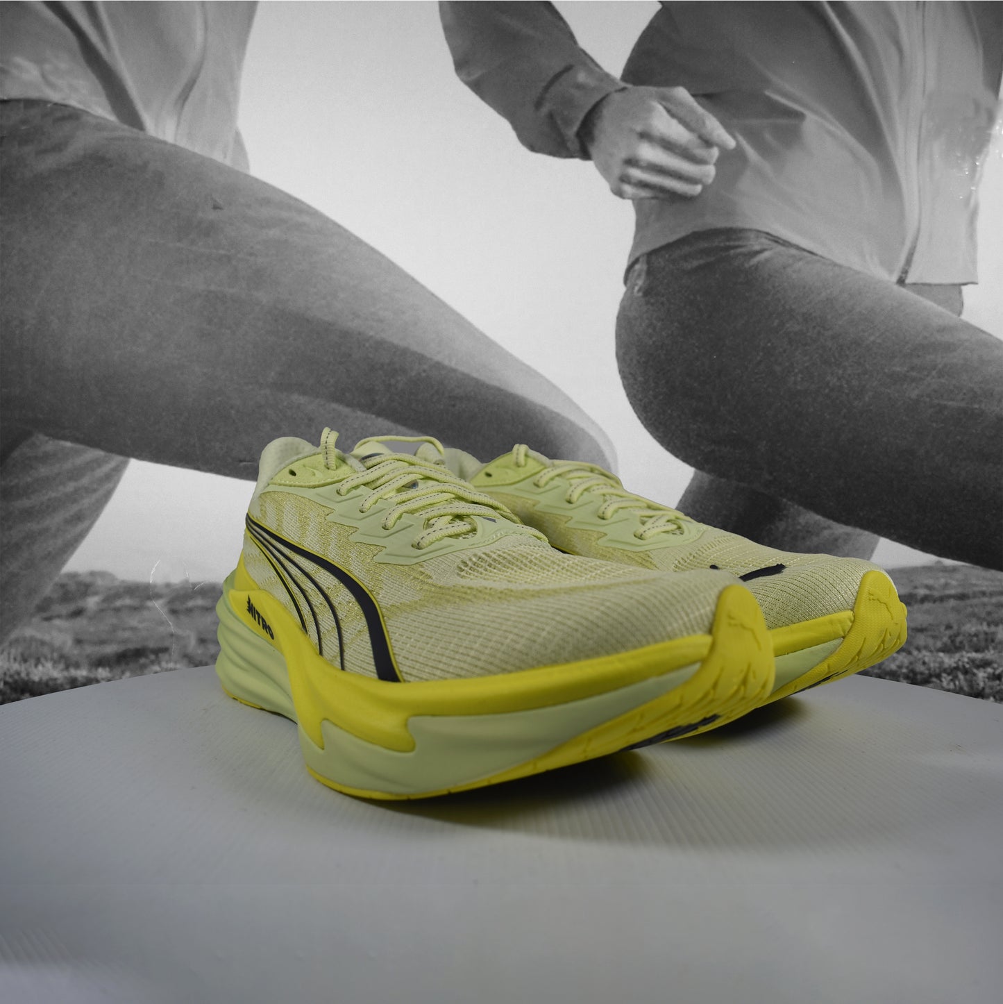 Puma Deviate NITRO 4 Mens Road Running - Durban Runner 7.5 / Apple Spritz-Lux Lime