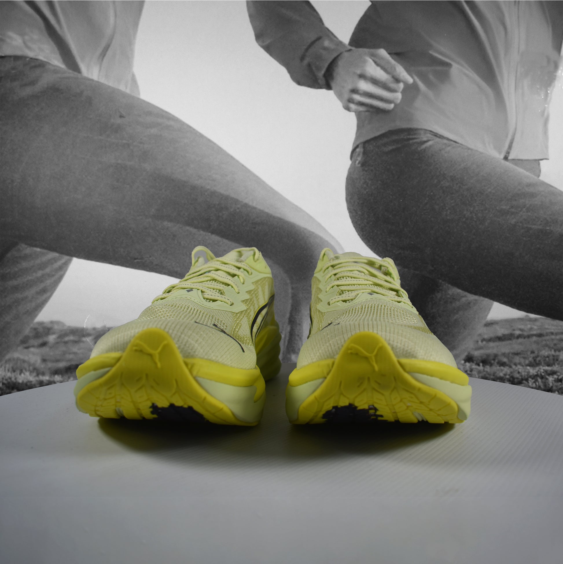 Puma Deviate NITRO 4 Mens Road Running - Durban Runner 7.5 / Apple Spritz-Lux Lime