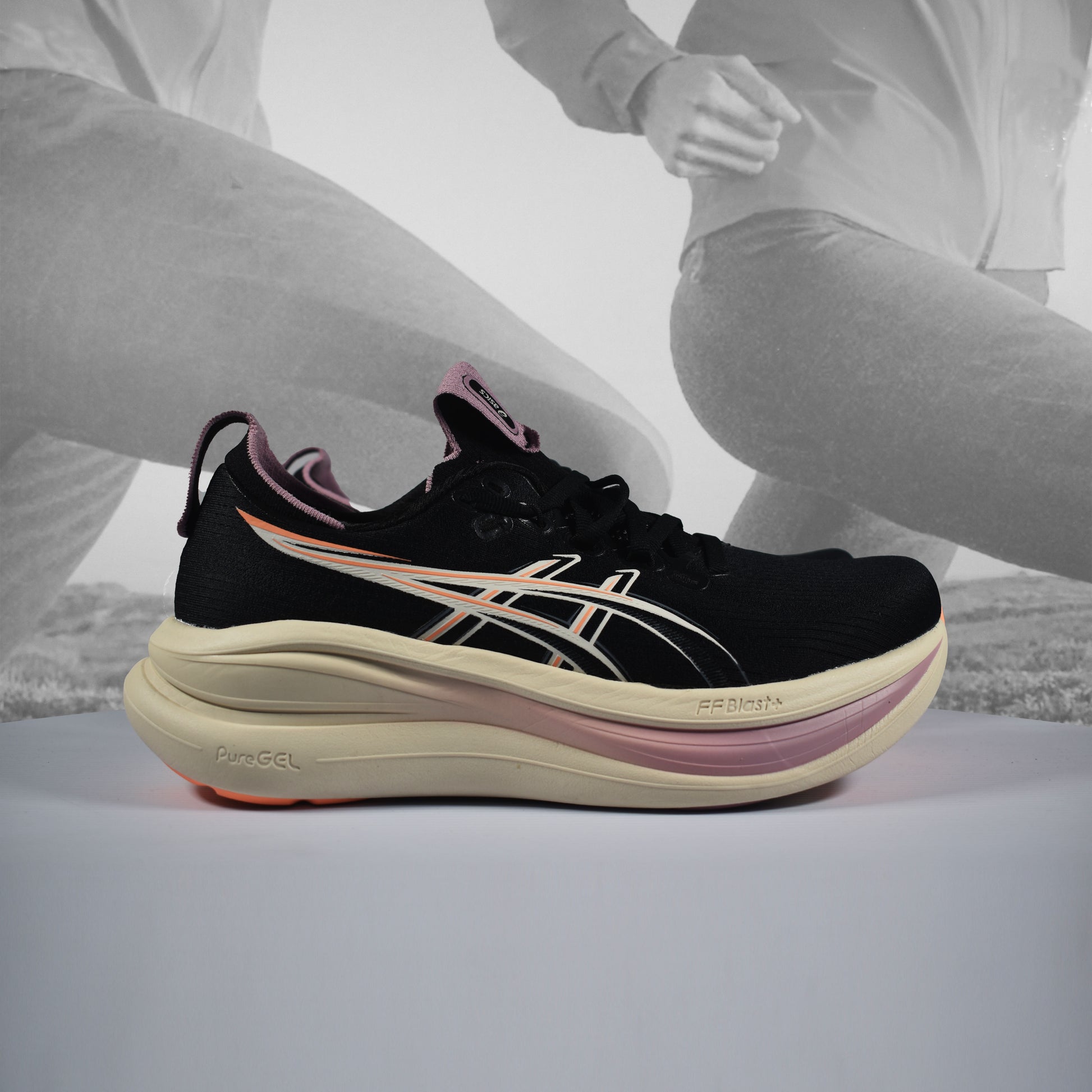 Asics GEL-NIMBUS 28 Womens Running Shoes - Durban Runner UK6 / BLACK/ TAROPURPLE