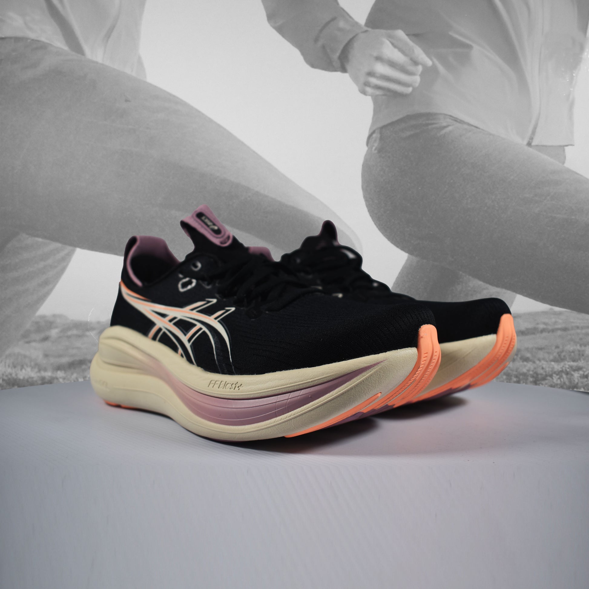 Asics GEL-NIMBUS 28 Womens Running Shoes - Durban Runner UK6 / BLACK/ TAROPURPLE