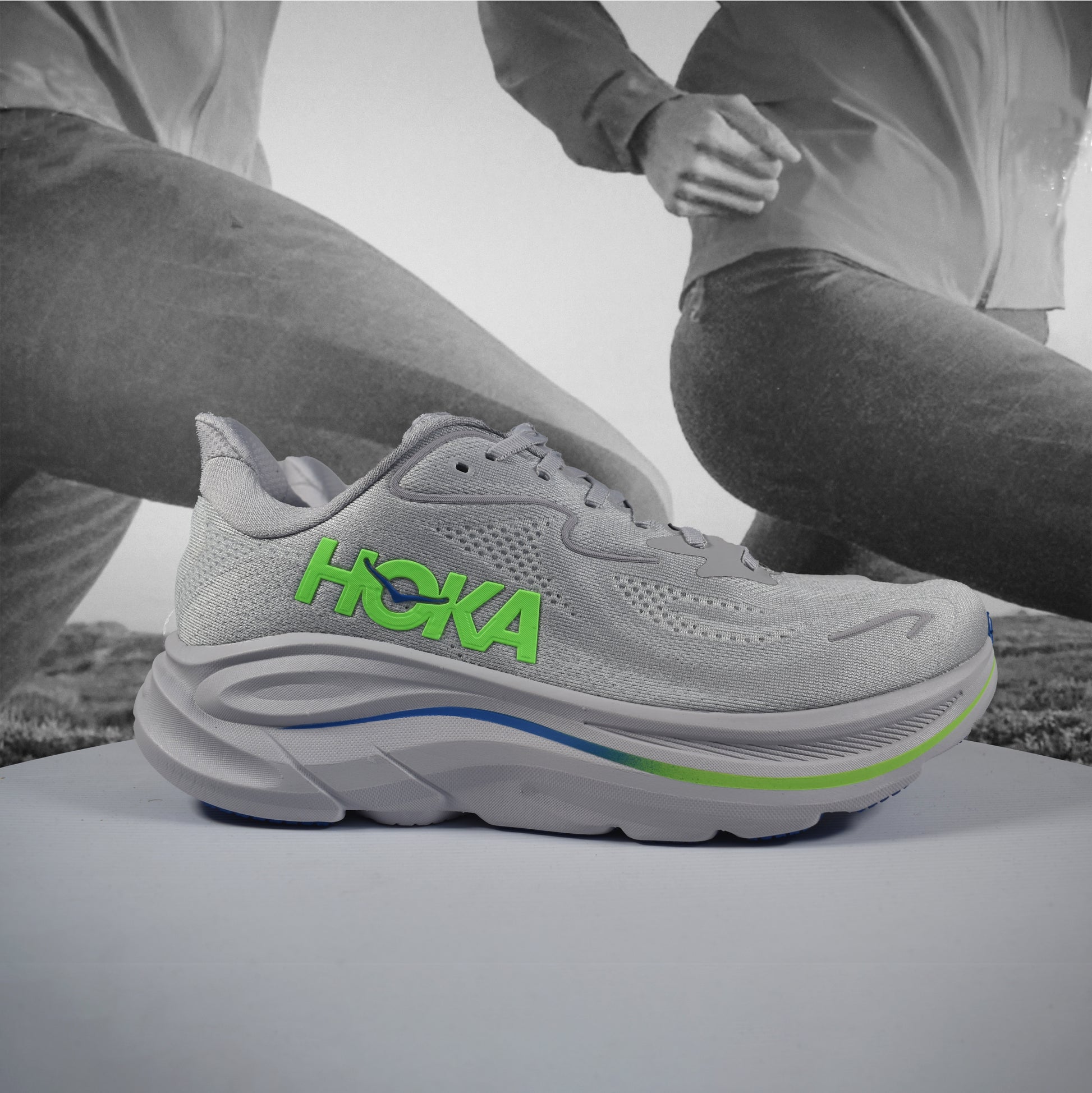 Hoka Clifton 10 Wide Mens Running Shoes - Durban Runner 7.5 / AYNN