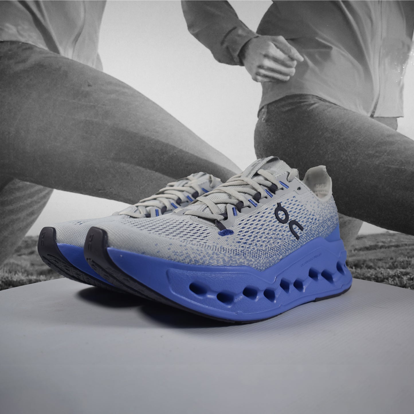 On Cloudsurfer Max Mens Road Running Shoes - Durban Runner 7.5 / Wolf - Sailor