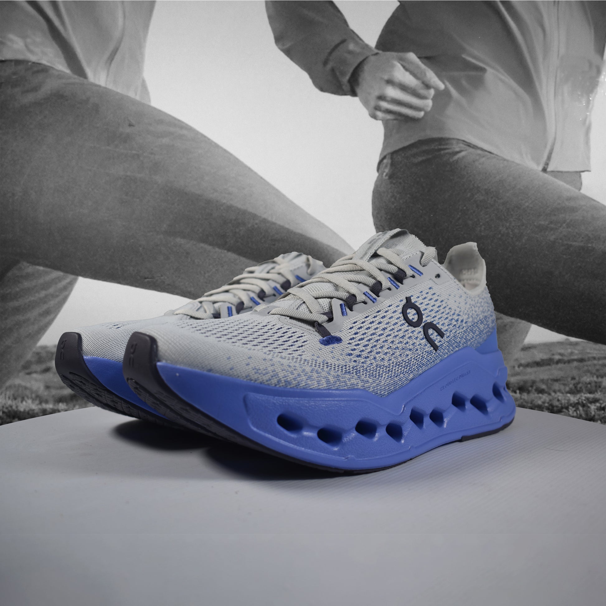 On Cloudsurfer Max Mens Road Running Shoes - Durban Runner 7.5 / Wolf - Sailor
