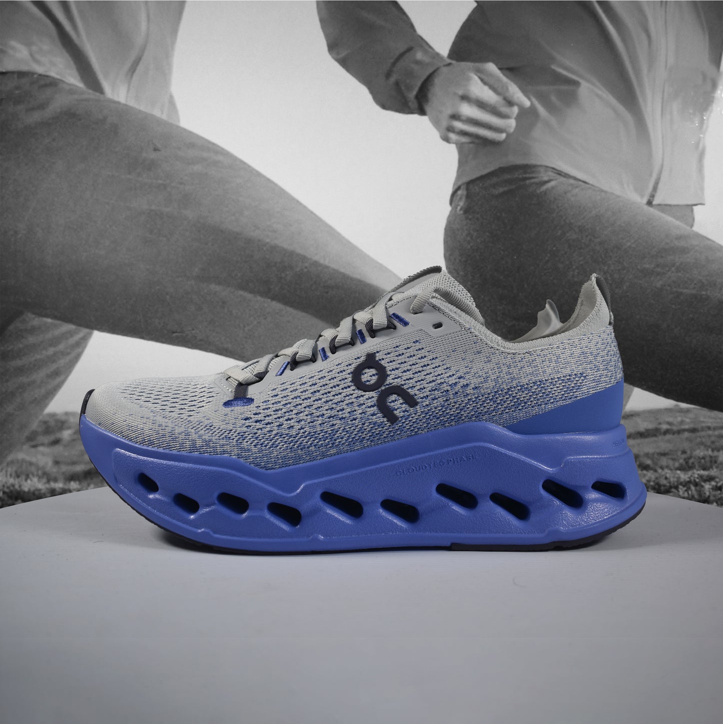 On Cloudsurfer Max Mens Road Running Shoes - Durban Runner 7.5 / Wolf - Sailor