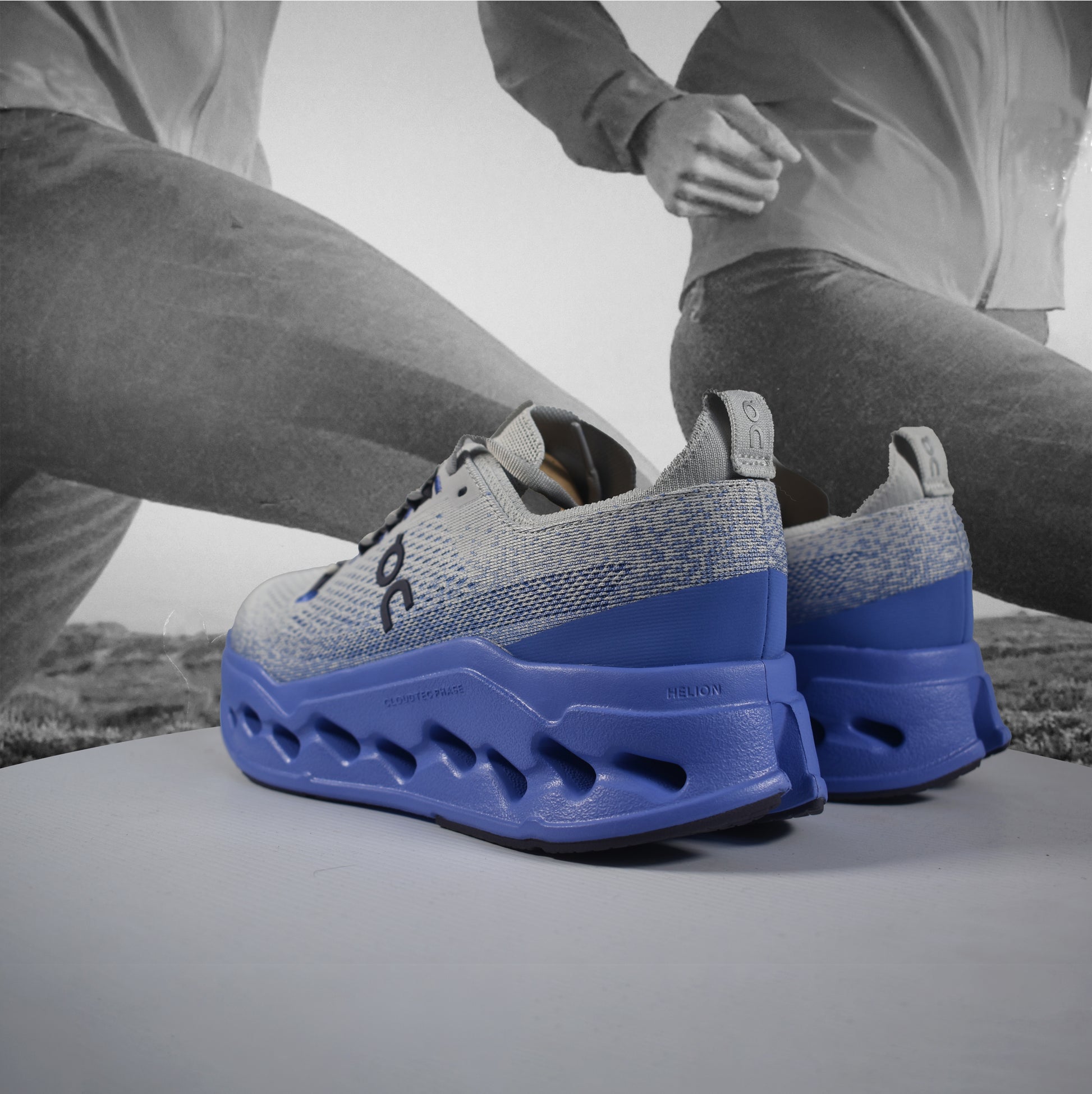 On Cloudsurfer Max Mens Road Running Shoes - Durban Runner 7.5 / Wolf - Sailor
