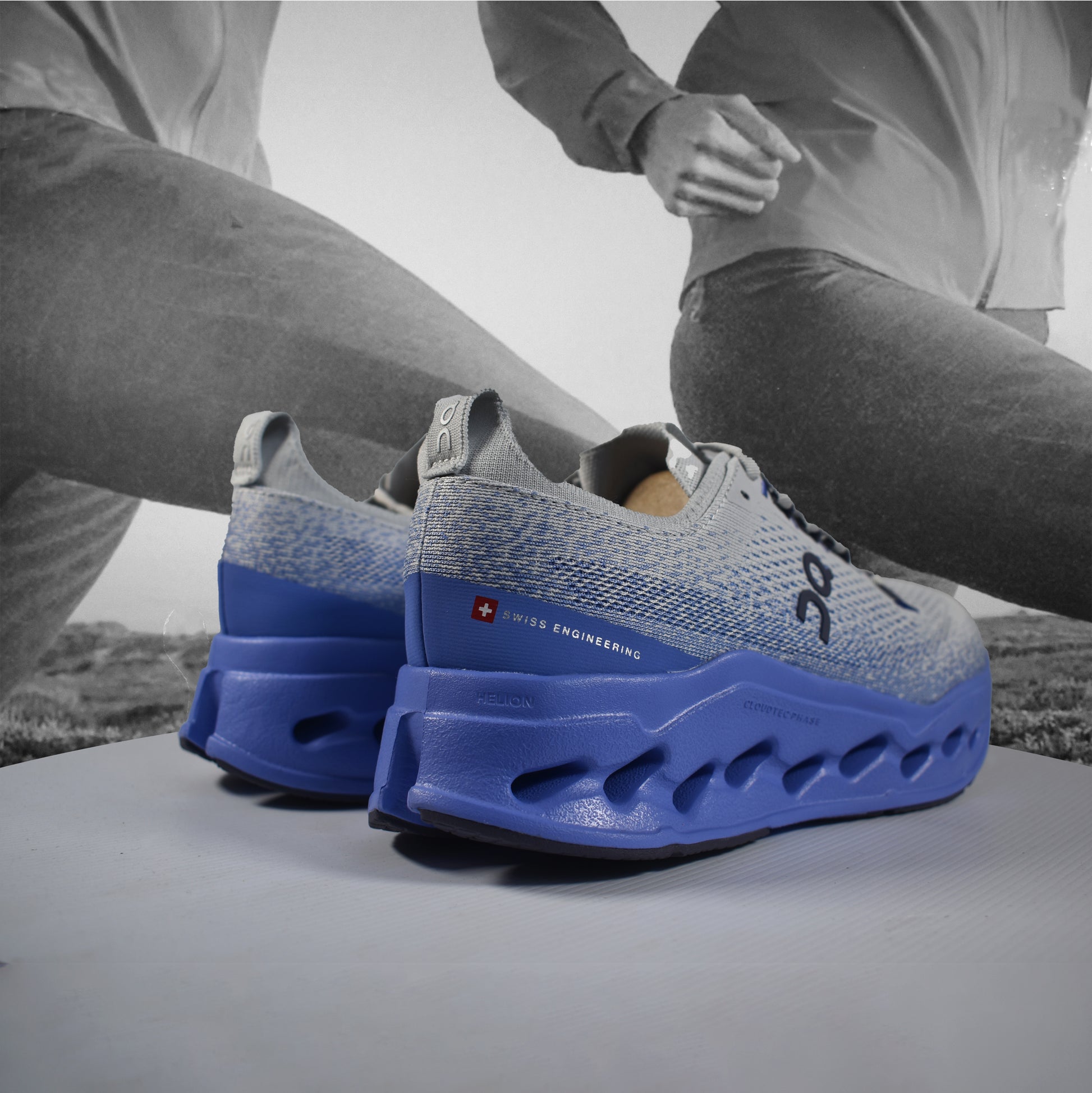 On Cloudsurfer Max Mens Road Running Shoes - Durban Runner 7.5 / Wolf - Sailor