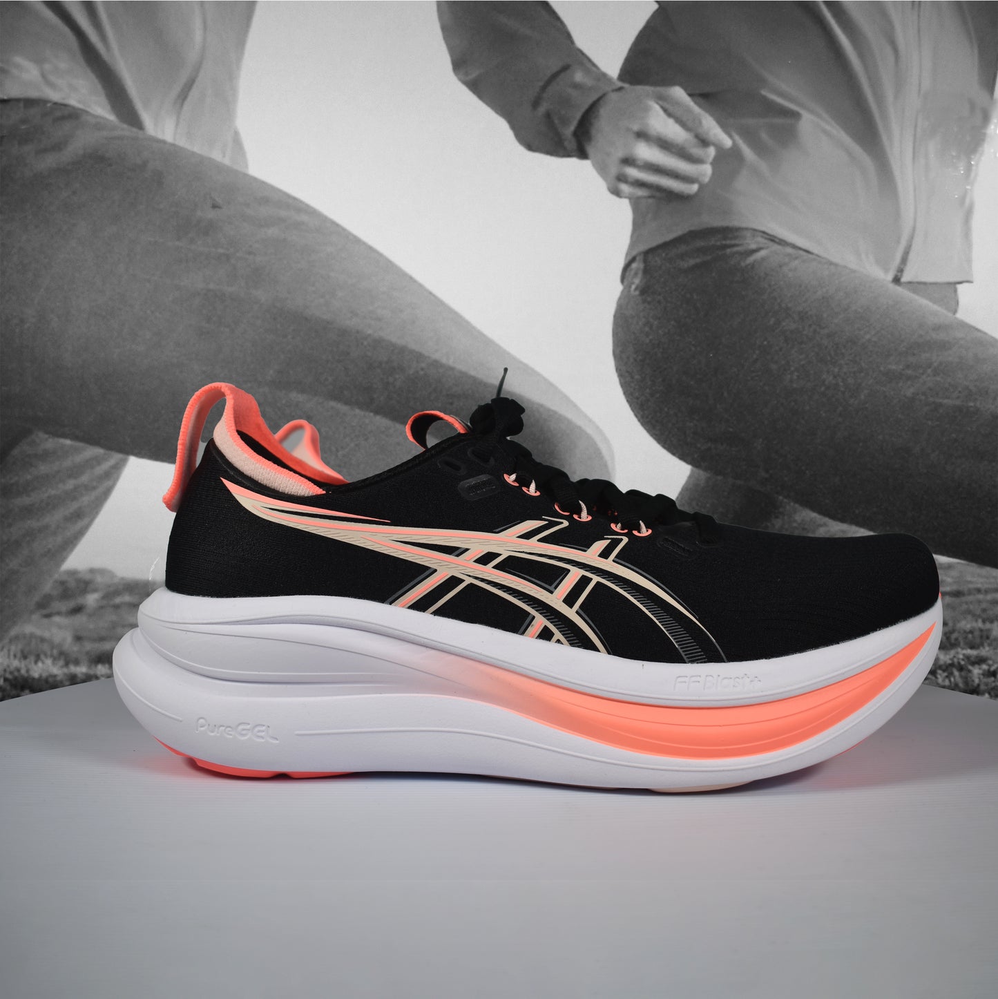 Asics GEL-NIMBUS 28 Mens Running Shoes - Durban Runner 8 / SKY/SUN PEACH