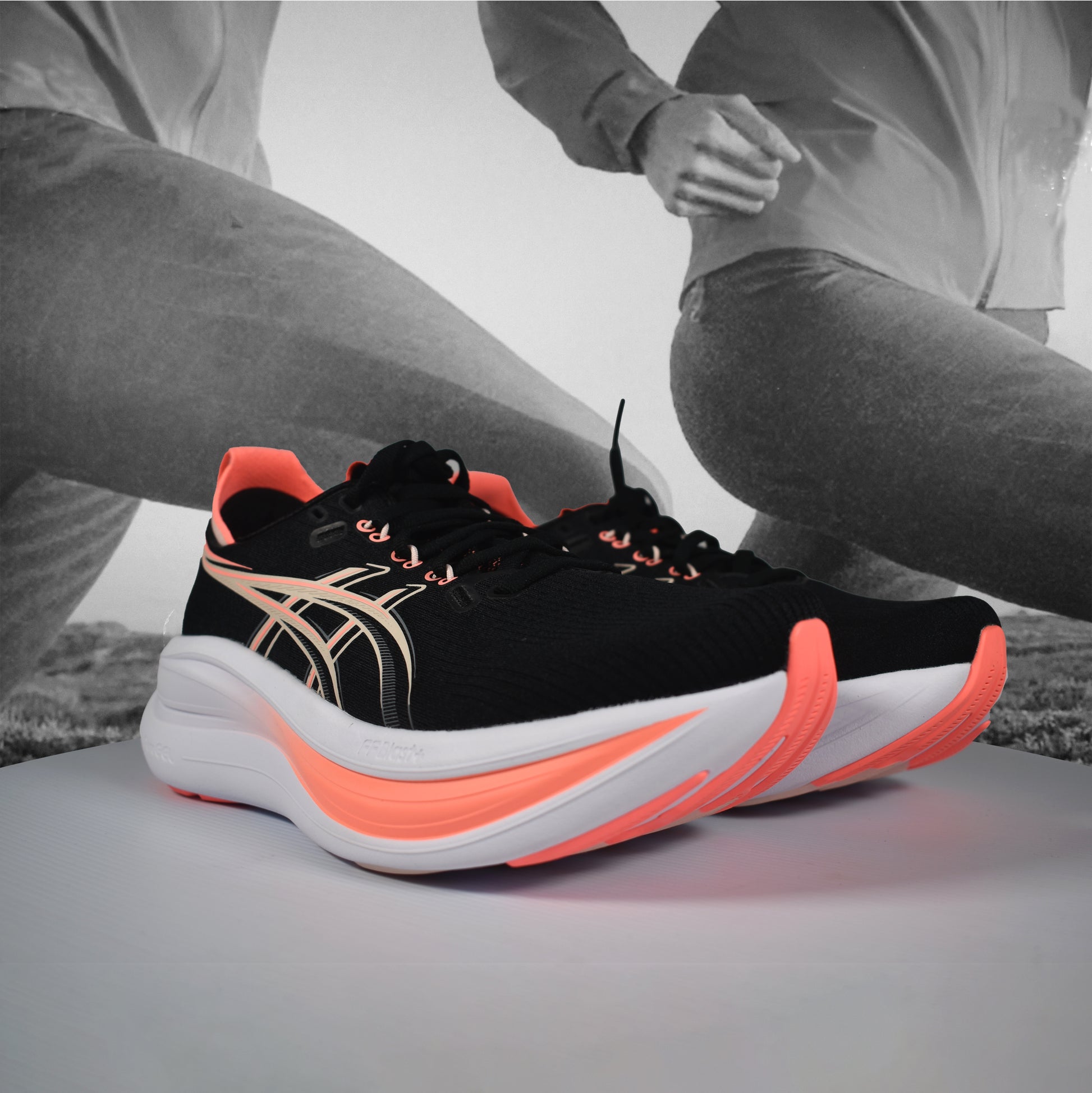 Asics GEL-NIMBUS 28 Mens Running Shoes - Durban Runner 8 / SKY/SUN PEACH