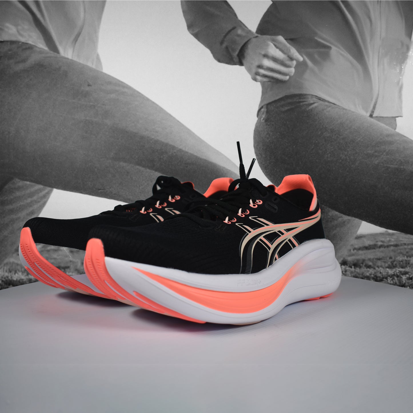 Asics GEL-NIMBUS 28 Mens Running Shoes - Durban Runner 8 / SKY/SUN PEACH