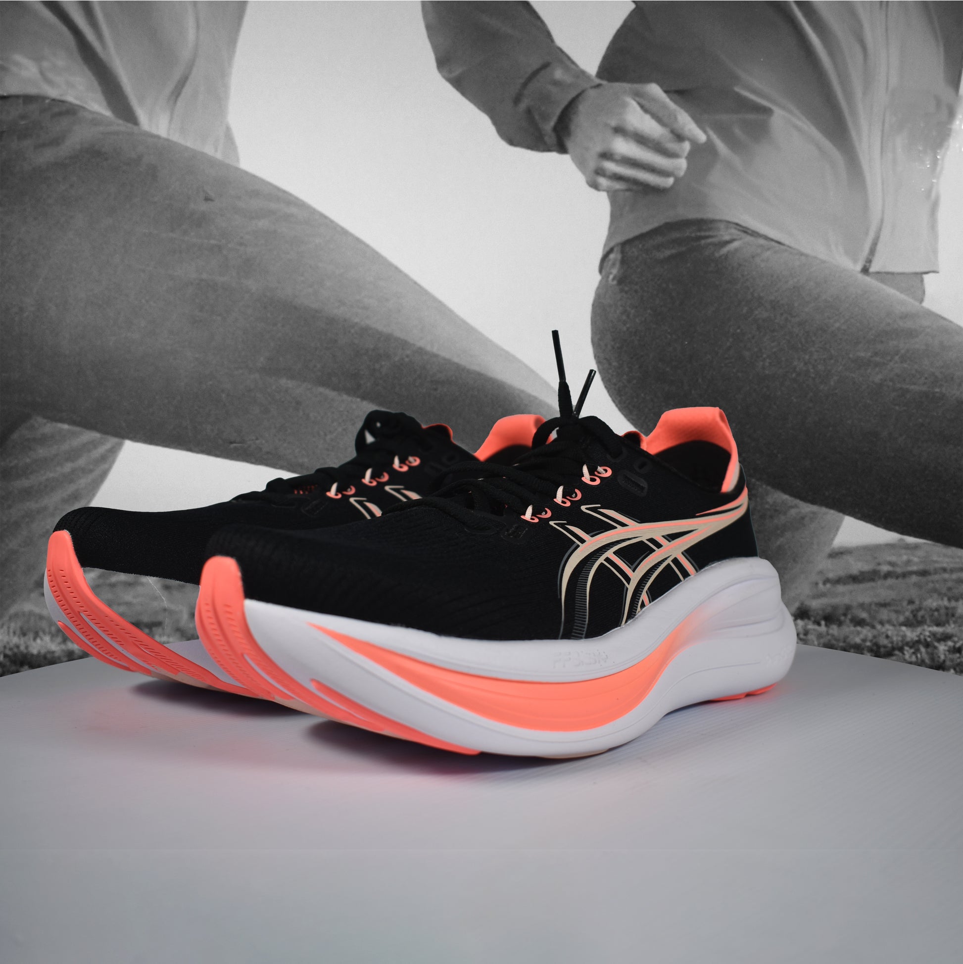 Asics GEL-NIMBUS 28 Mens Running Shoes - Durban Runner 8 / SKY/SUN PEACH