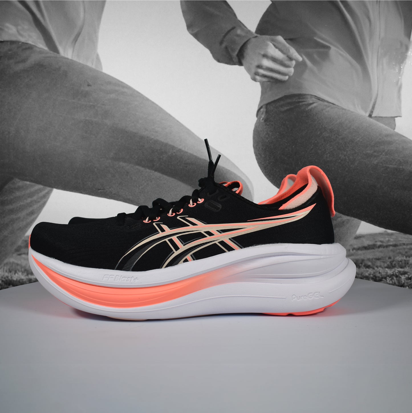 Asics GEL-NIMBUS 28 Mens Running Shoes - Durban Runner 8 / SKY/SUN PEACH
