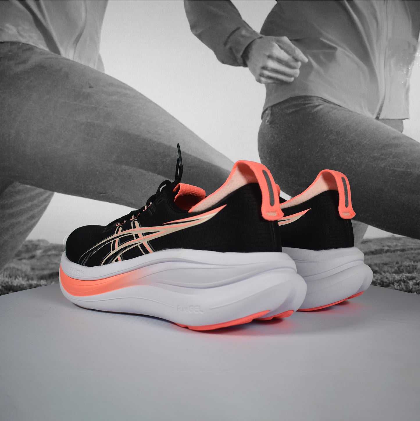 Asics GEL-NIMBUS 28 Mens Running Shoes - Durban Runner 8 / SKY/SUN PEACH