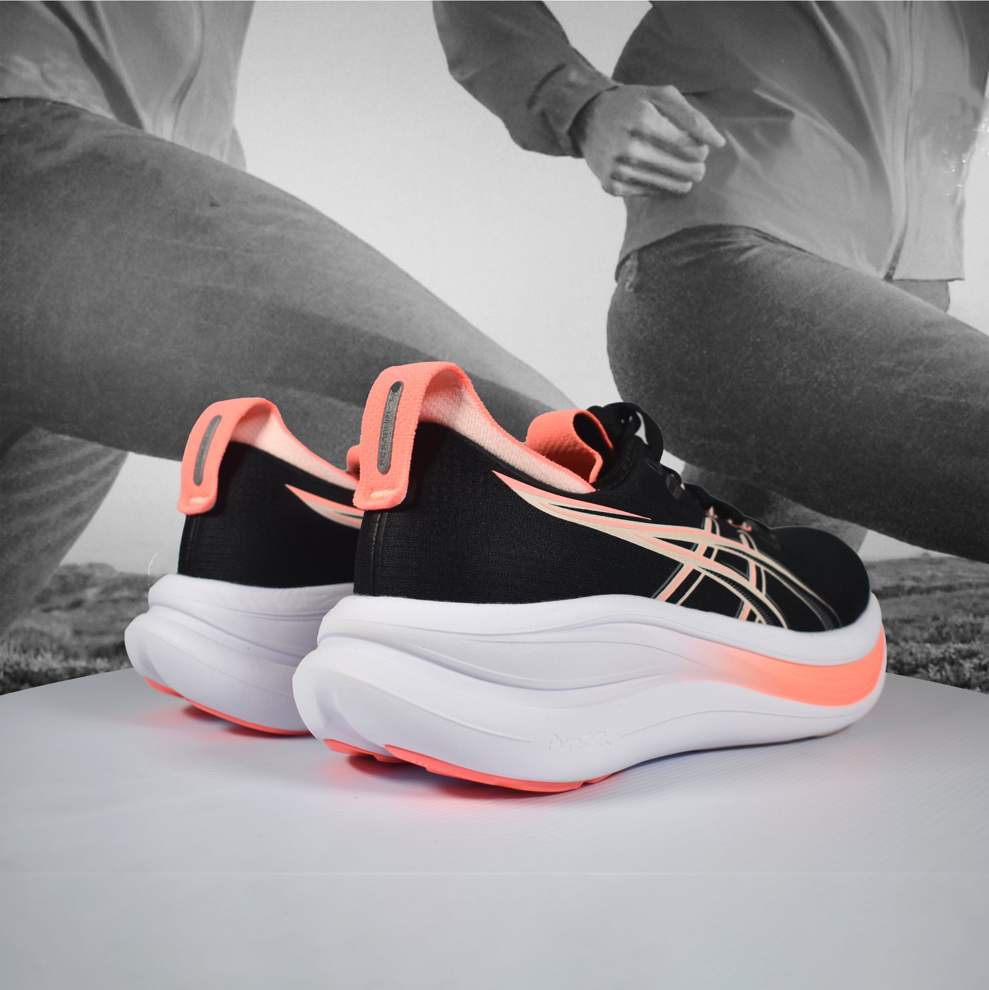 Asics GEL-NIMBUS 28 Mens Running Shoes - Durban Runner 8 / SKY/SUN PEACH