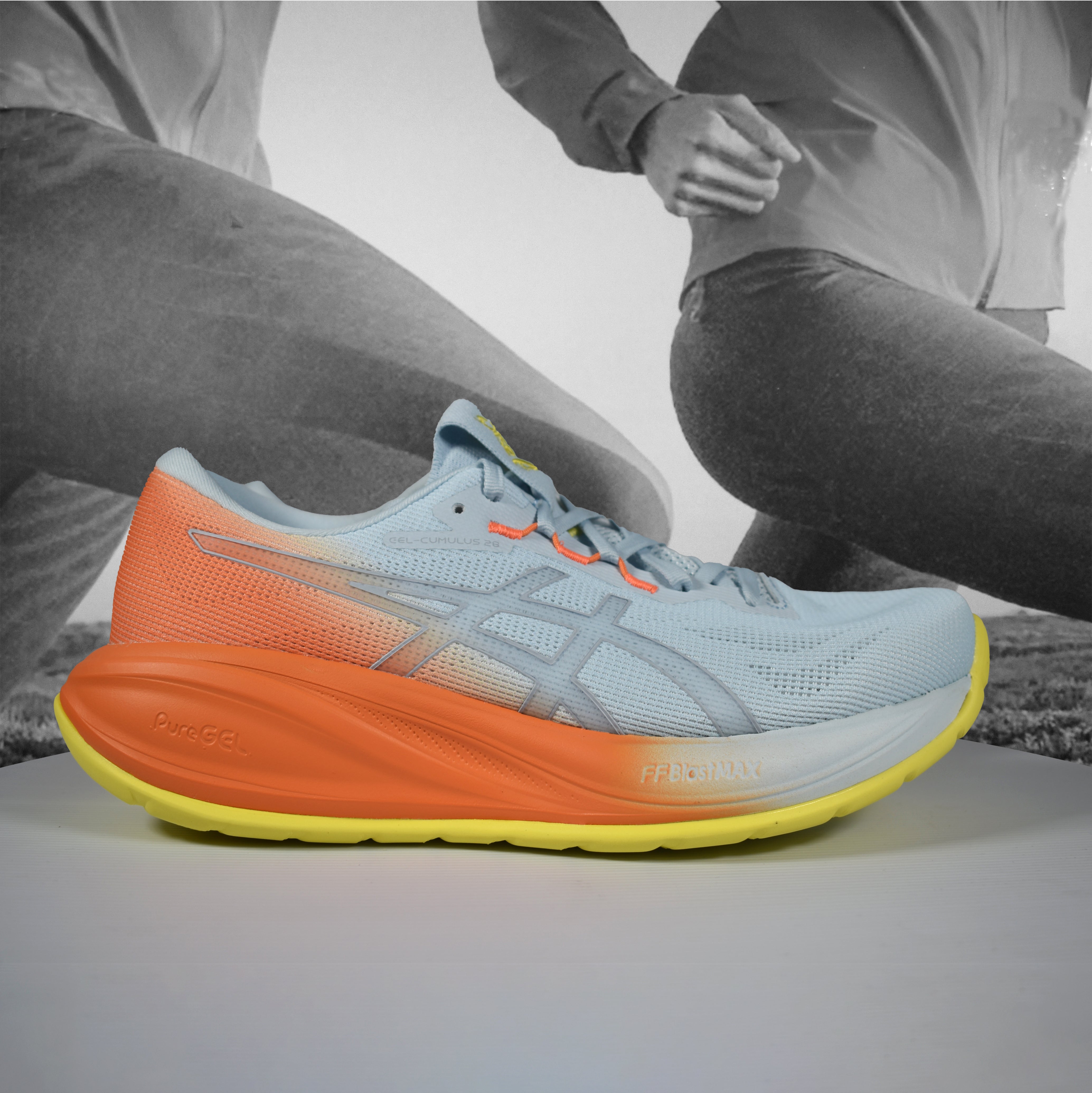 Asics GEL-CUMULUS 28 Mens Running Shoes - Durban Runner 7.5 / SKY/SUN PEACH