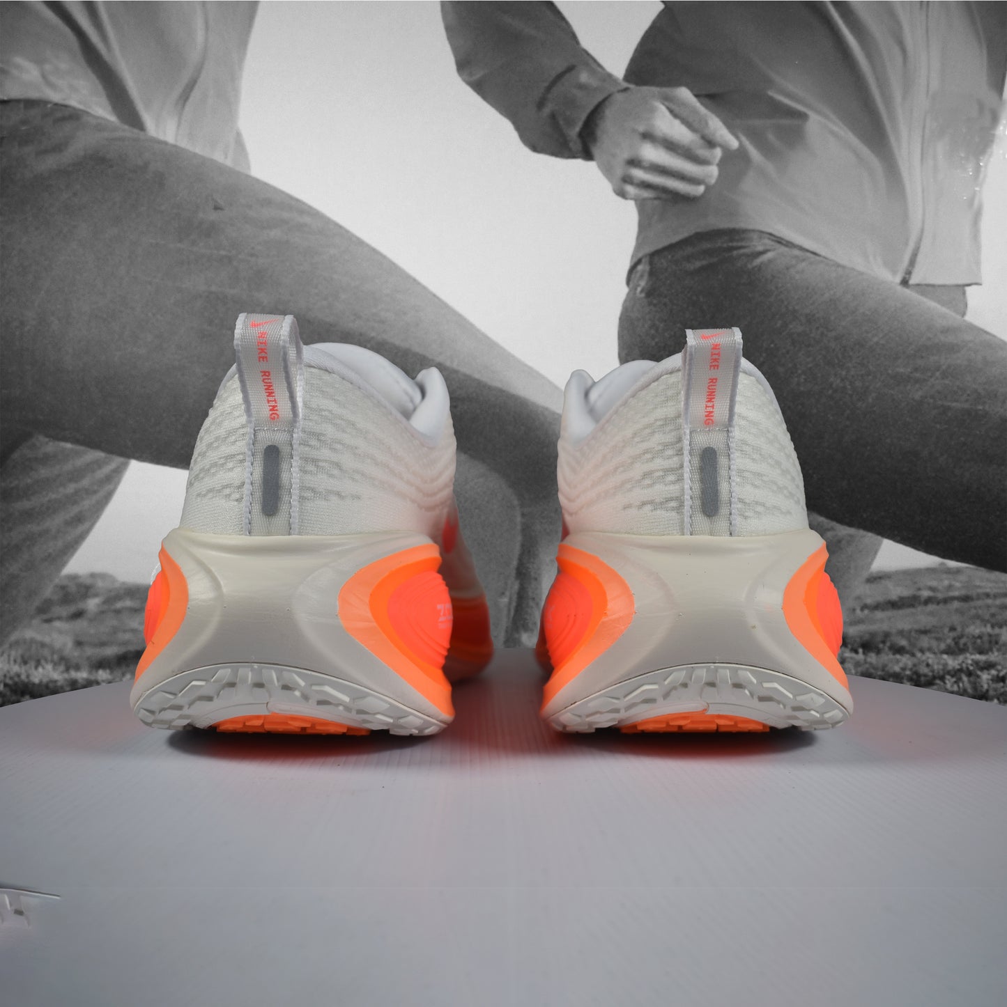 Nike Vomero Plus Womens Road Running Shoes - Durban Runner 5.5 / Sail/Hot Lava-White-Orange Pulse