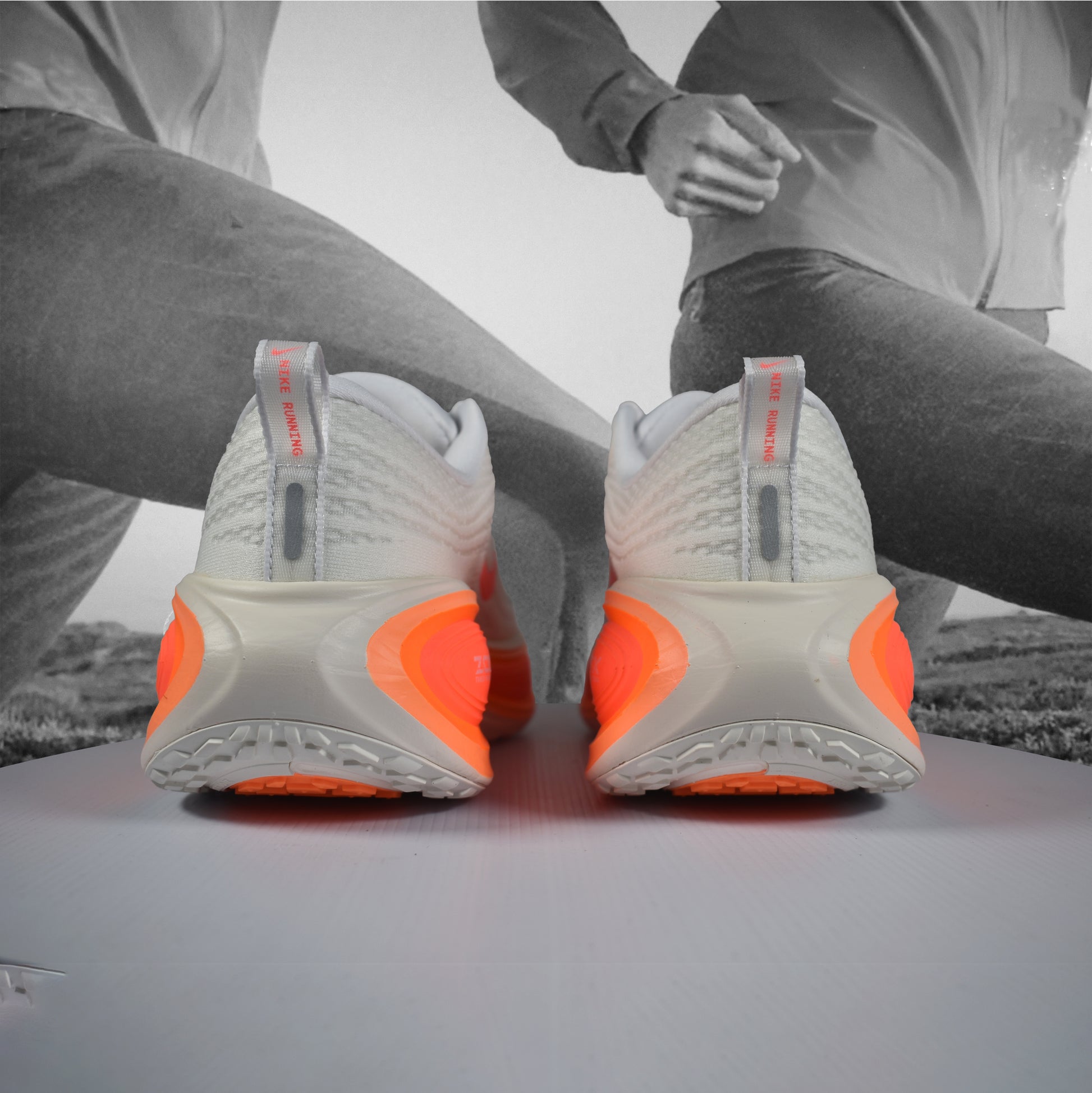 Nike Vomero Plus Womens Road Running Shoes - Durban Runner 5.5 / Sail/Hot Lava-White-Orange Pulse