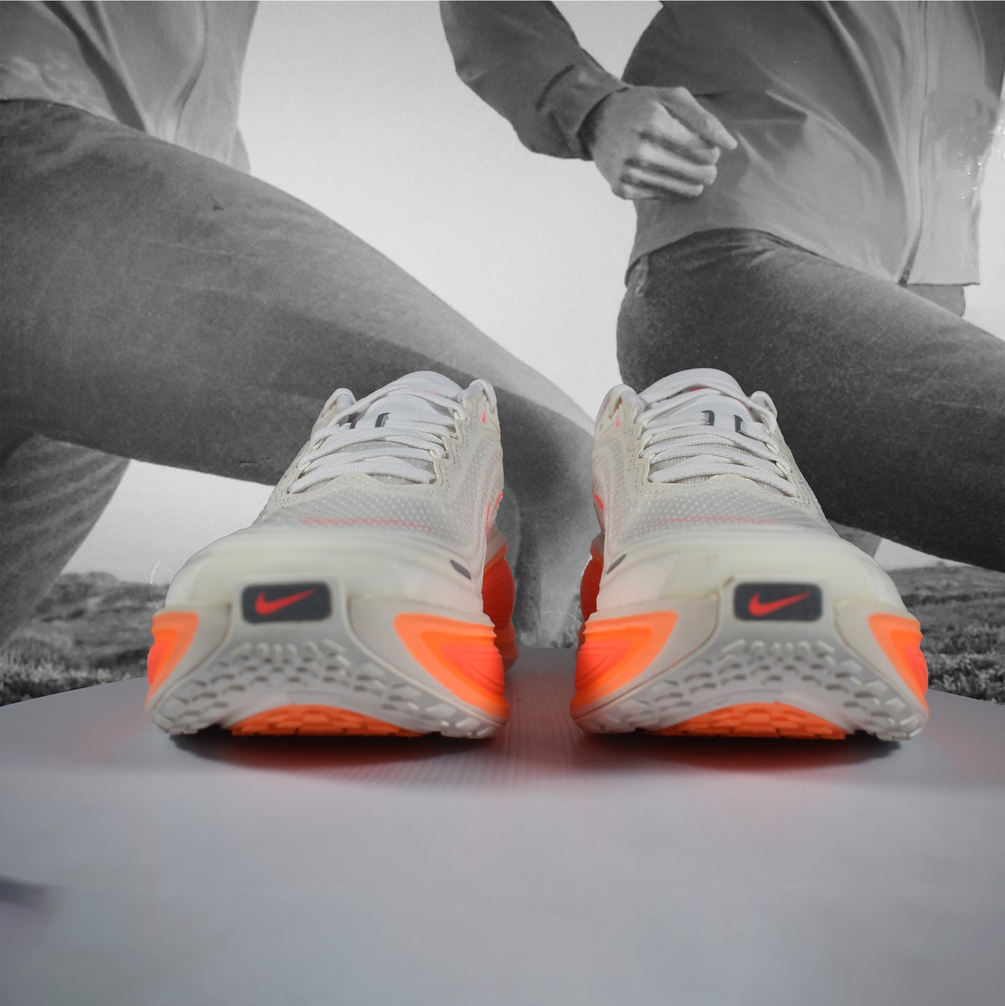 Nike Vomero Plus Womens Road Running Shoes - Durban Runner 5.5 / Sail/Hot Lava-White-Orange Pulse