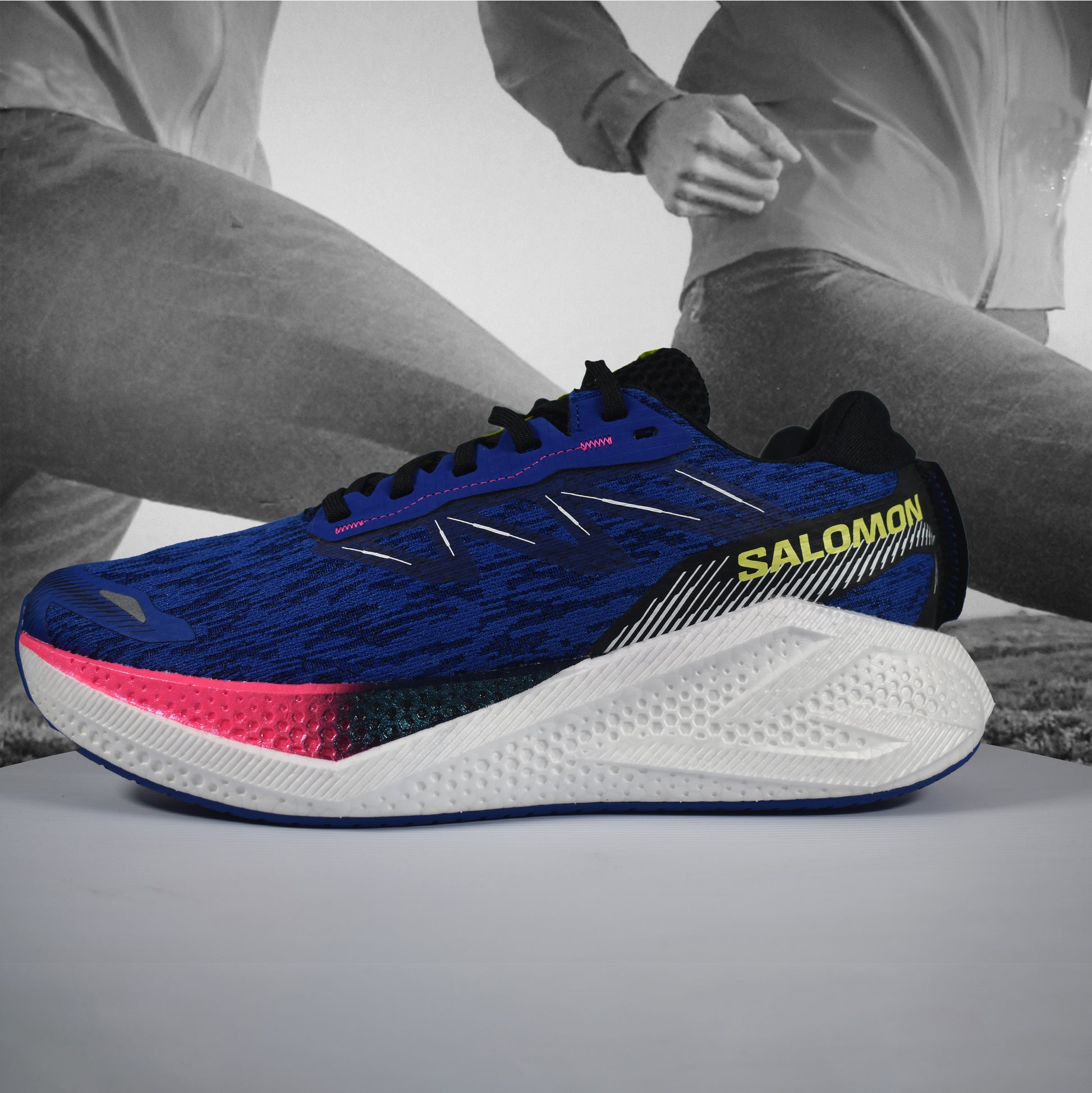 Salomon Aero Glide 4 Mens Road Running Shoe - Durban Runner Blueing/White/Black / 7