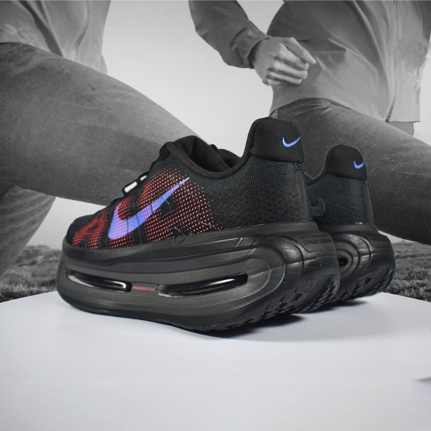 Nike Vomero Premium Womens Road Running Shoes - Durban Runner 5.5 / Black/Sapphire-Hot Lava-Anthracite