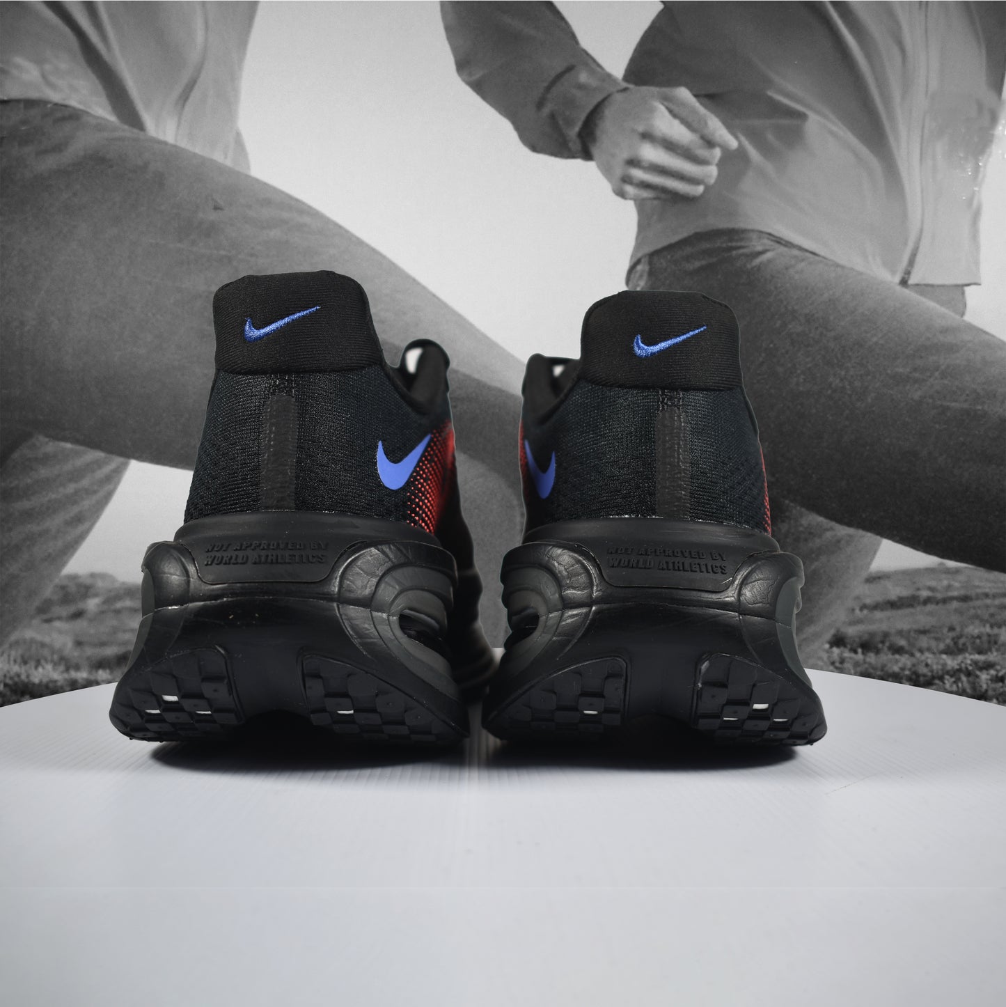 Nike Vomero Premium Womens Road Running Shoes - Durban Runner 5.5 / Black/Sapphire-Hot Lava-Anthracite