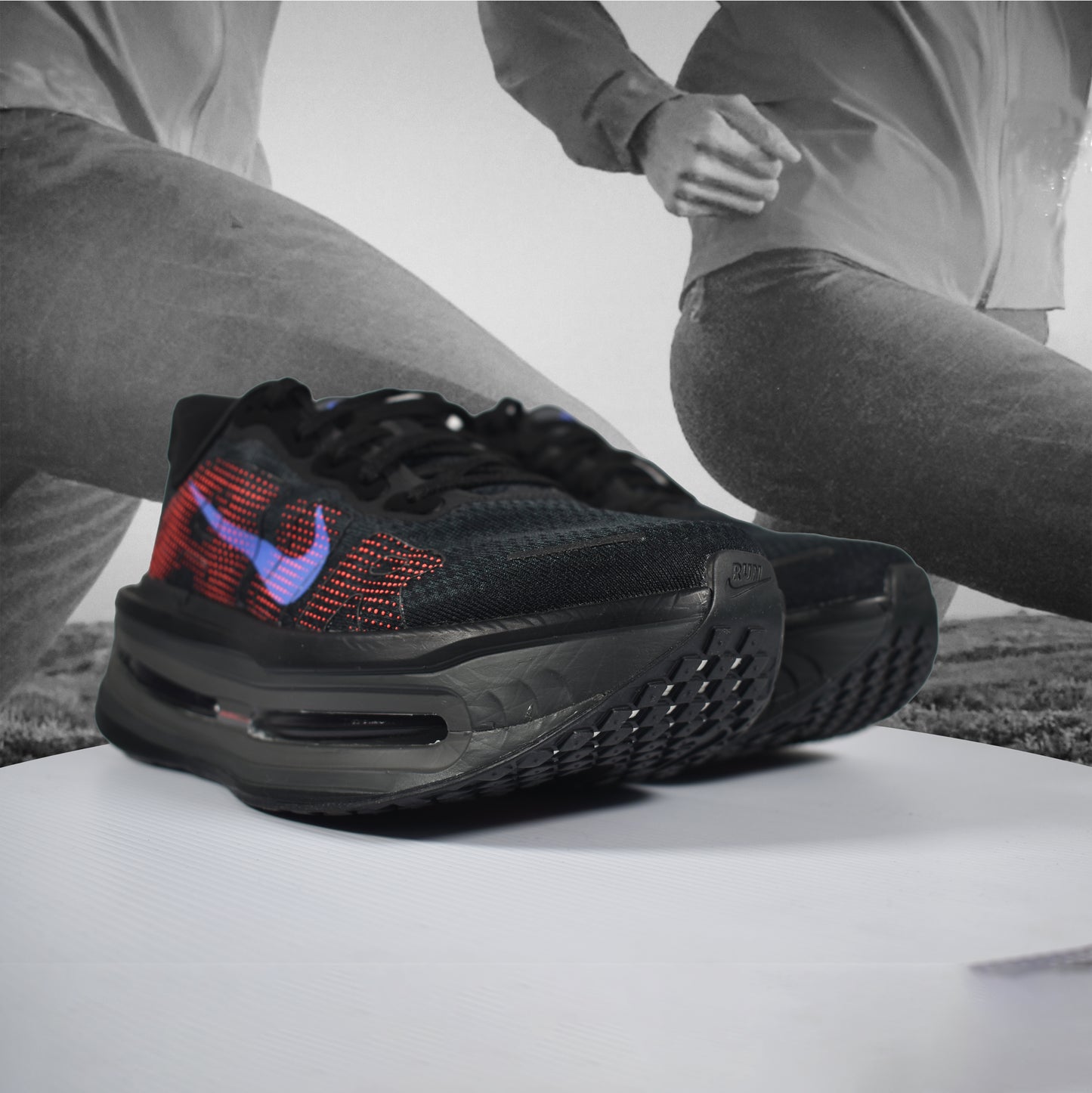 Nike Vomero Premium Womens Road Running Shoes - Durban Runner 5.5 / Black/Sapphire-Hot Lava-Anthracite
