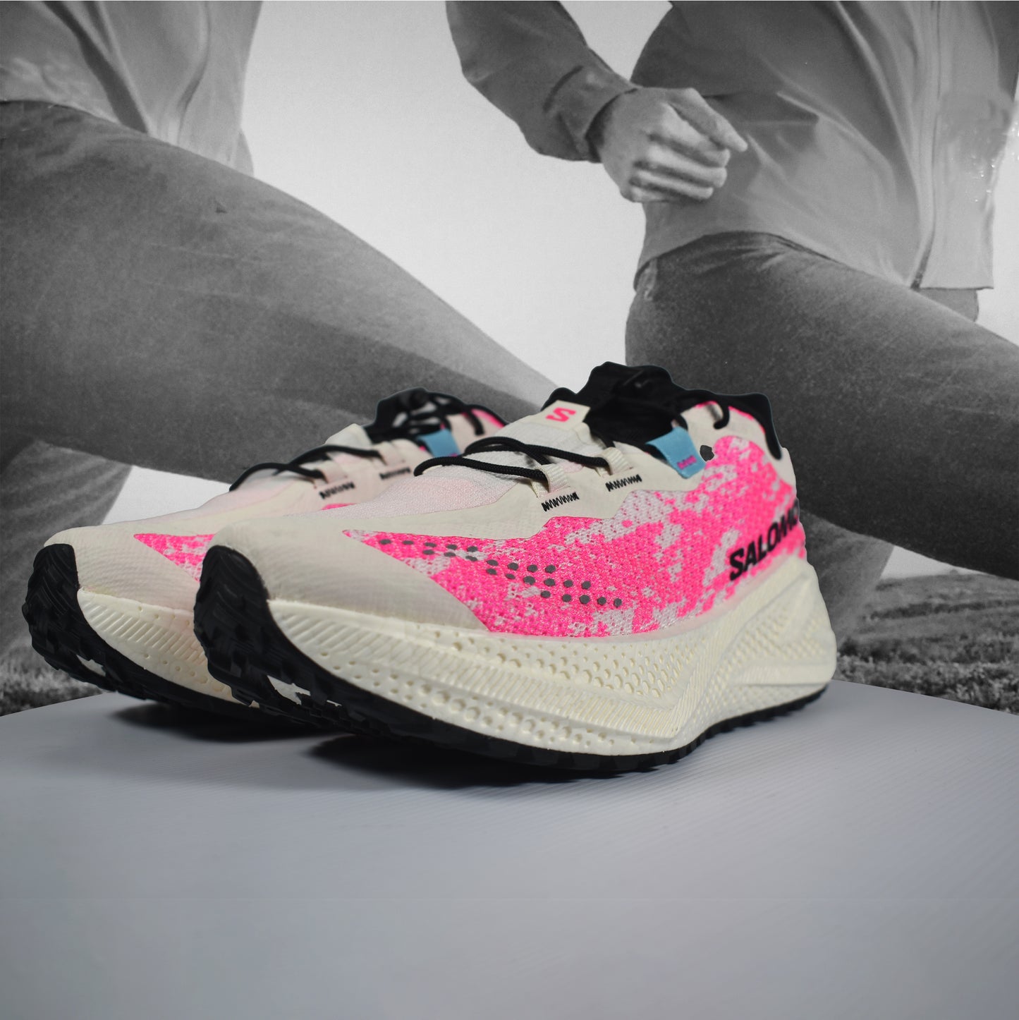 Salomon Aero Glide 4 GRVL Womens Trail Running Shoe - Durban Runner Vanilla Ice/Knockout Pink/Black / 5