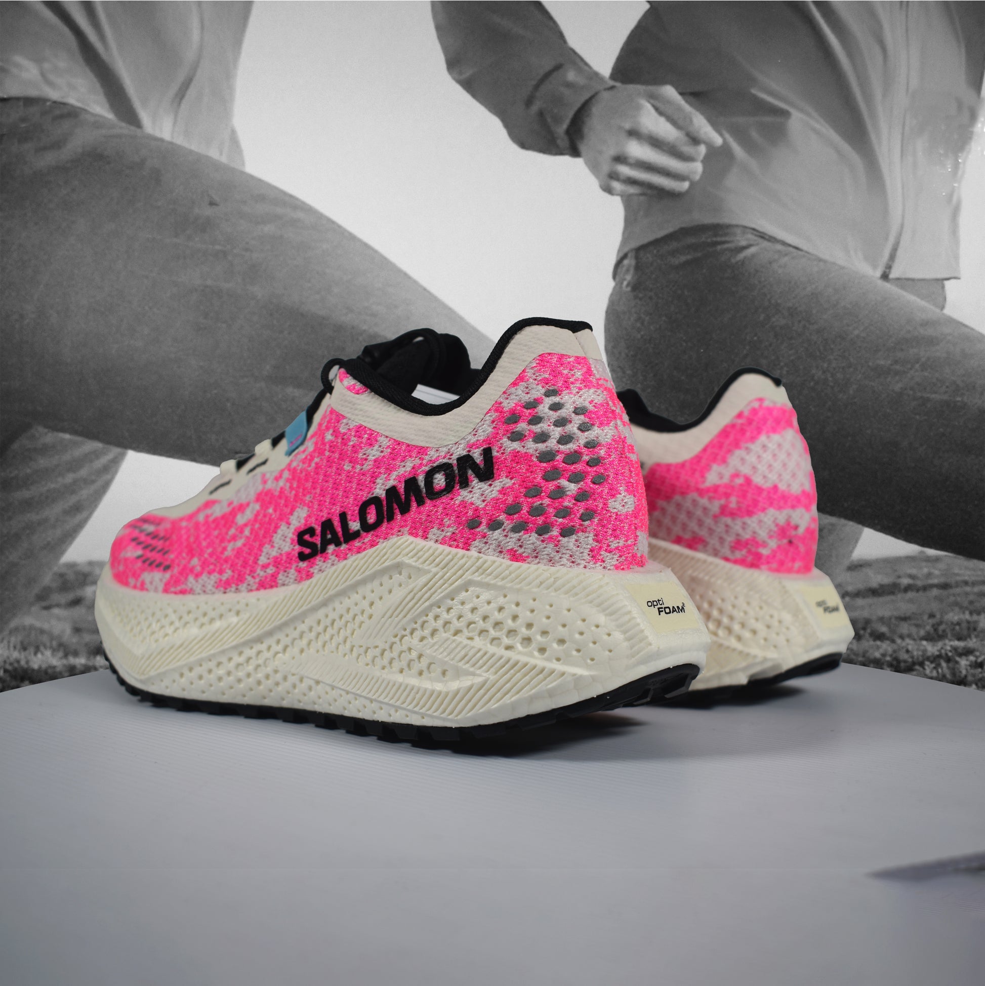 Salomon Aero Glide 4 GRVL Womens Trail Running Shoe - Durban Runner Vanilla Ice/Knockout Pink/Black / 5