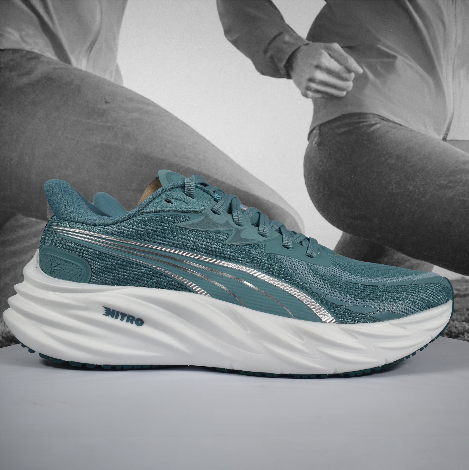 Puma Velocity NITRO™ 4 Mens Road Running Shoe - Durban Runner Baltic Sea Blue Emerald Ice / 9.5