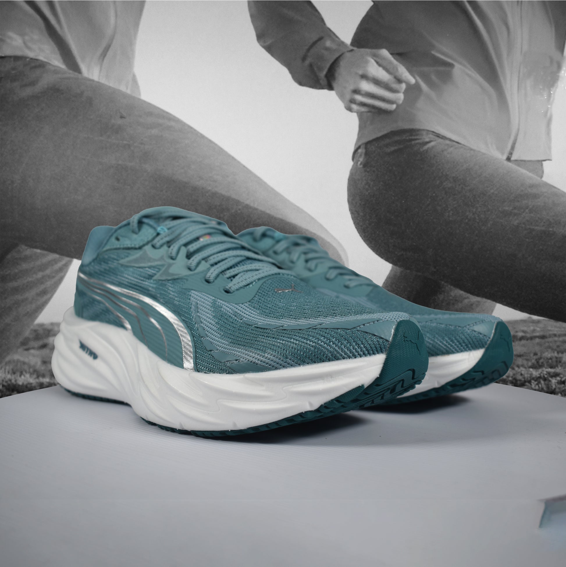Puma Velocity NITRO™ 4 Mens Road Running Shoe - Durban Runner Baltic Sea Blue Emerald Ice / 9.5