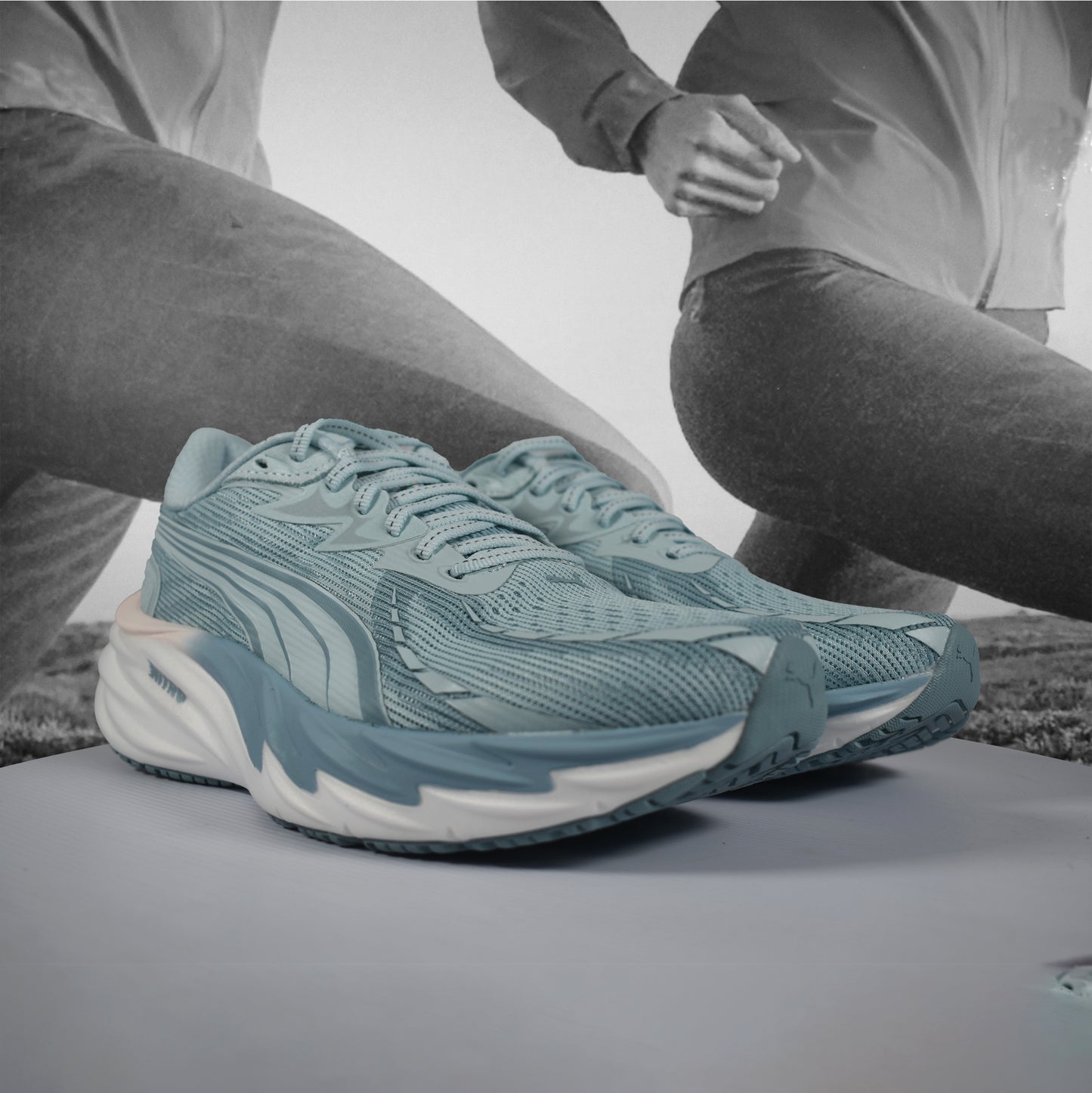 Puma Velocity NITRO™ 4 Womens Road Running Shoe - Durban Runner Fresh Water Puma White / 5