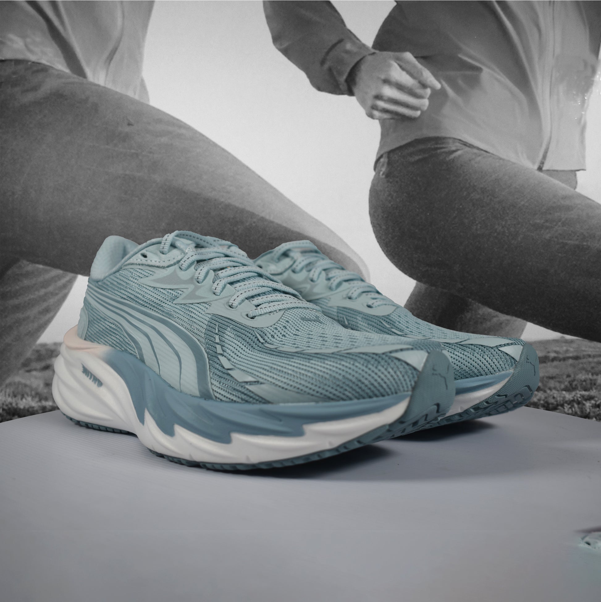 Puma Velocity NITRO™ 4 Womens Road Running Shoe - Durban Runner Fresh Water Puma White / 5