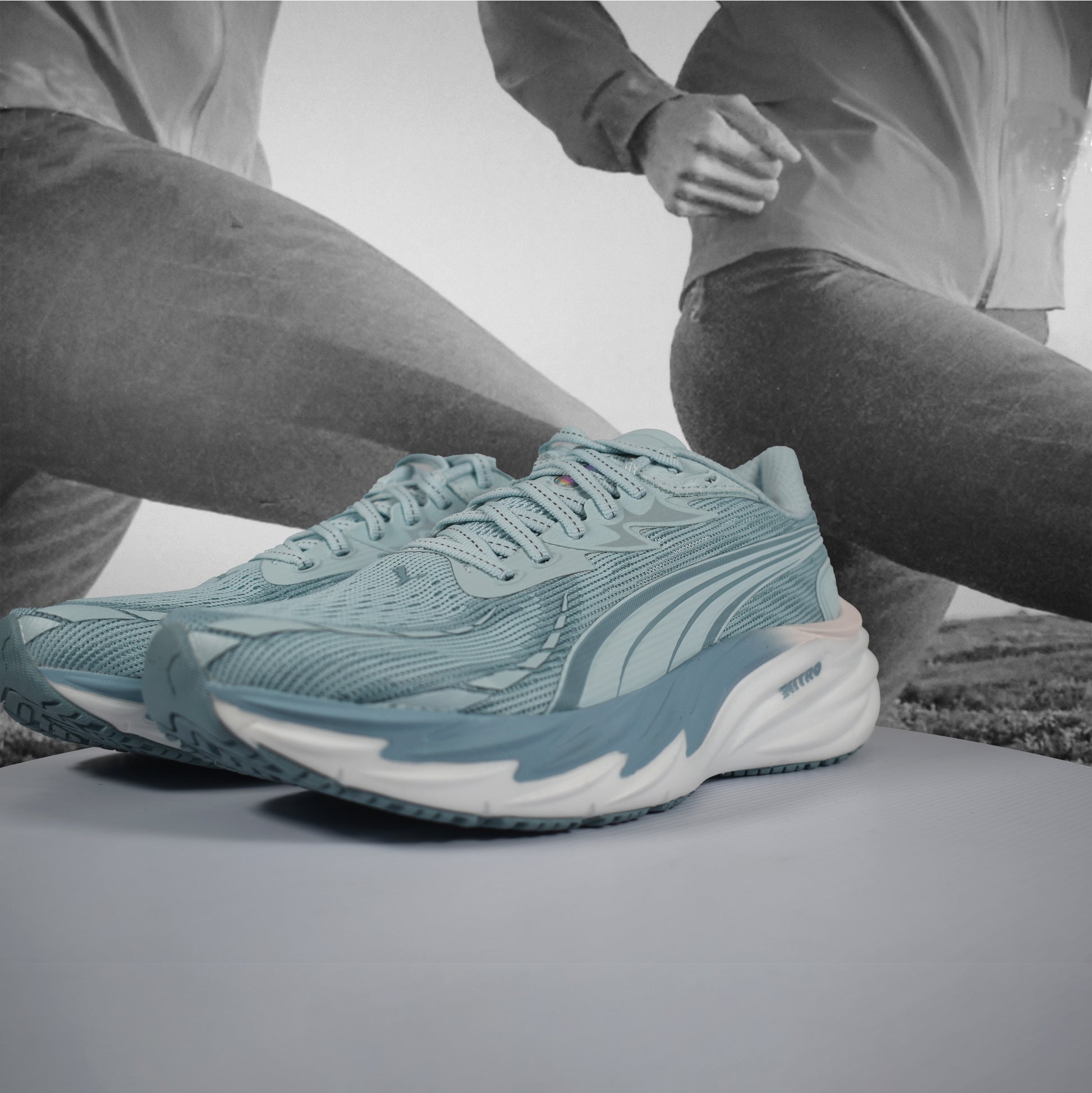 Puma Velocity NITRO™ 4 Womens Road Running Shoe - Durban Runner Fresh Water Puma White / 5