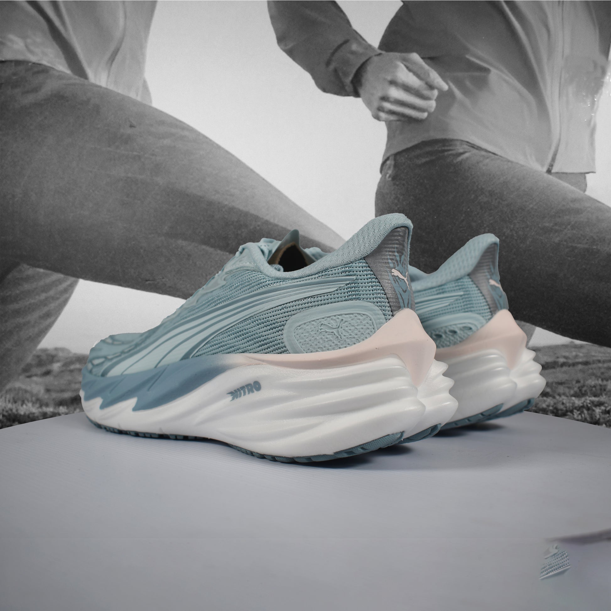 Puma Velocity NITRO™ 4 Womens Road Running Shoe - Durban Runner Fresh Water Puma White / 5