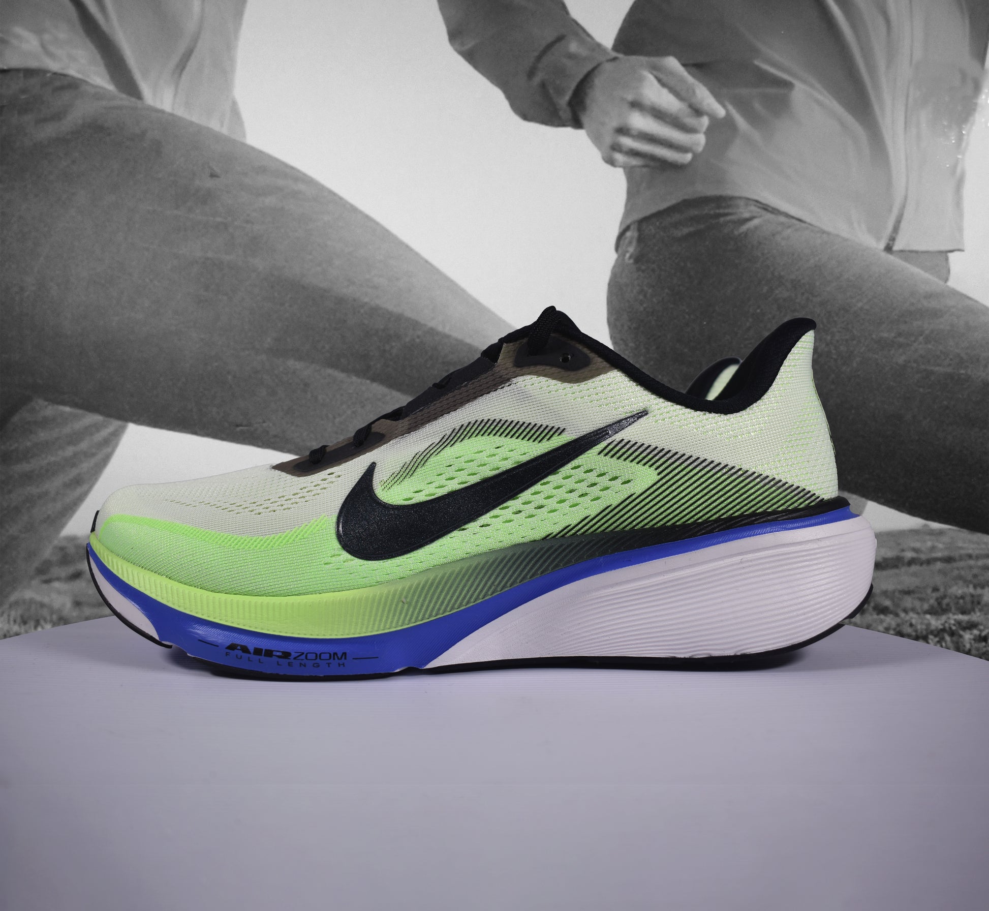Nike AIR ZOOM PEGASUS 42 Mens Road Running Shoe - Durban Runner VOLT TINT/BLACK SPRUCE-SAPPHIRE / 8