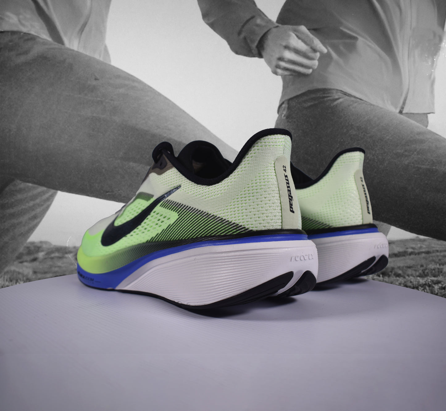 Nike AIR ZOOM PEGASUS 42 Mens Road Running Shoe - Durban Runner VOLT TINT/BLACK SPRUCE-SAPPHIRE / 8