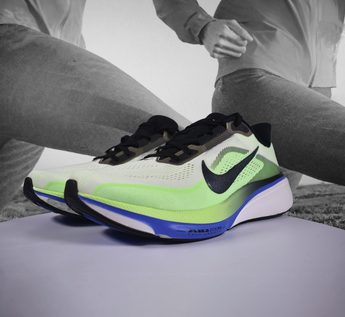Nike AIR ZOOM PEGASUS 42 Mens Road Running Shoe - Durban Runner VOLT TINT/BLACK SPRUCE-SAPPHIRE / 8