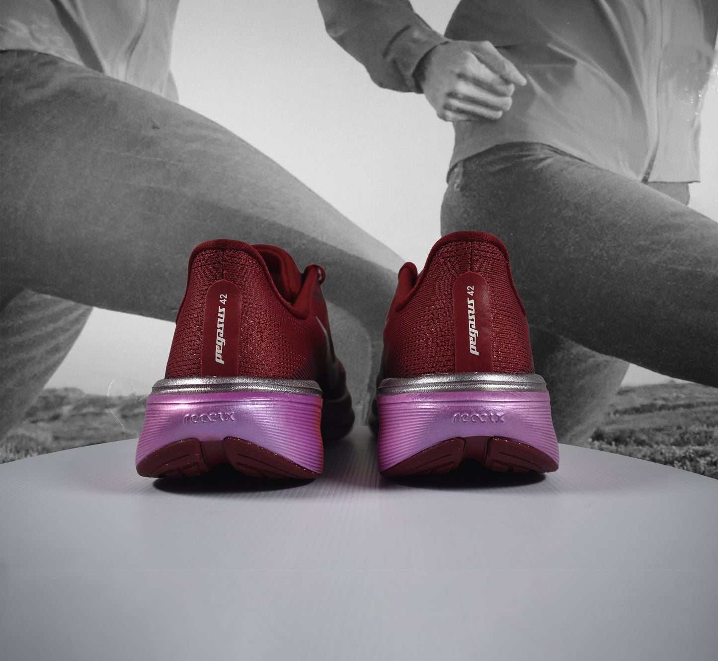 Nike AIR ZOOM PEGASUS 42 SE Womens Road Running Shoe - Durban Runner TEAM RED/BARELY GREEN-ATOMIC PINK / 4.5