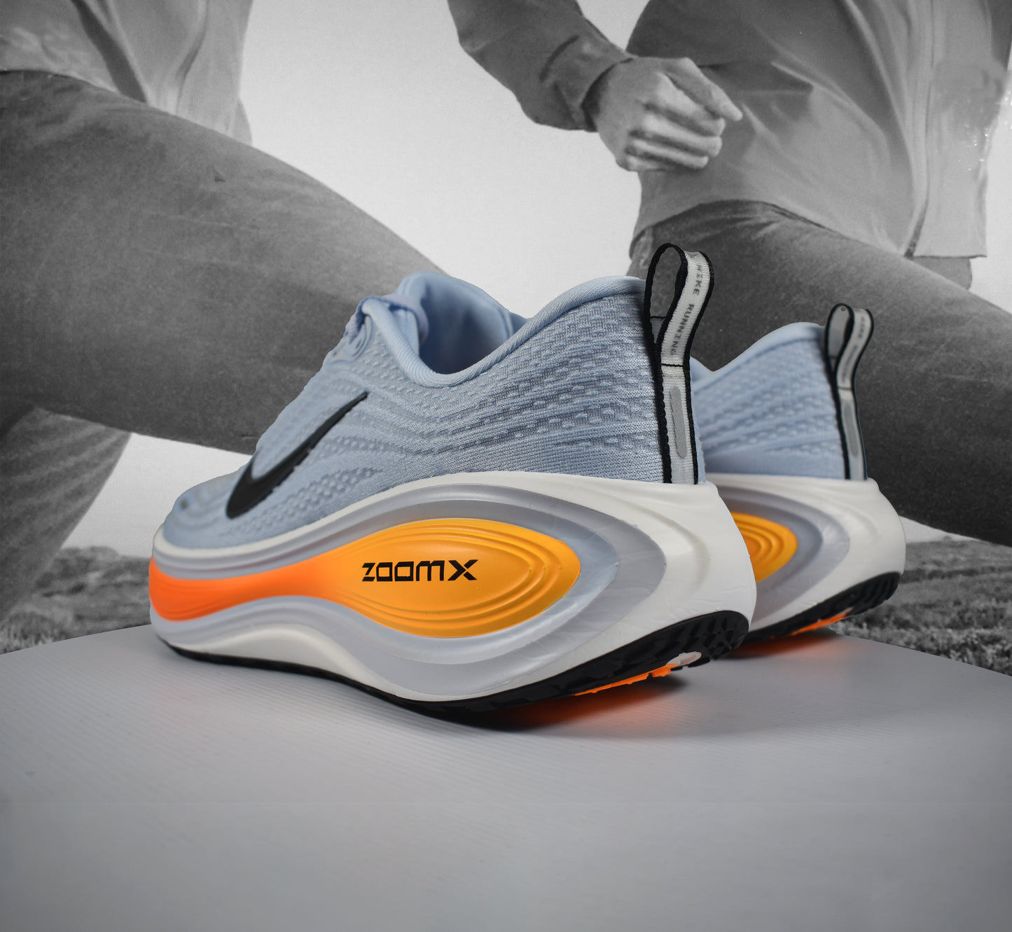 Nike VOMERO PLUS Mens Road Running Shoe - Durban Runner HYDROGEN BLUE/BLACK-WHITE-TOTAL ORANGE / 7