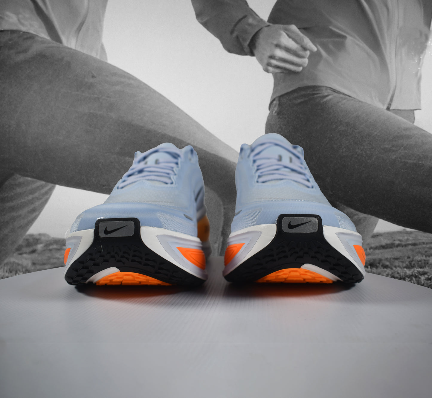 Nike VOMERO PLUS Mens Road Running Shoe - Durban Runner HYDROGEN BLUE/BLACK-WHITE-TOTAL ORANGE / 7