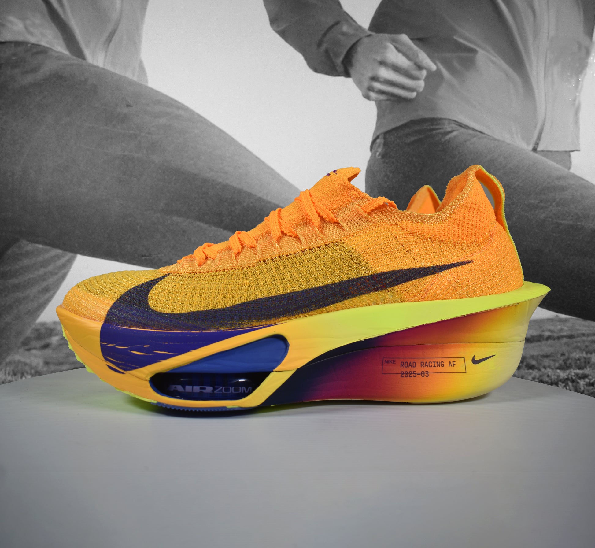 Nike AIR ZOOM ALPHAFLY NEXT% 3 Road Running Shoe - Durban Runner LASER ORANGE/INDIGO BURST-CITRON PULSE / 9