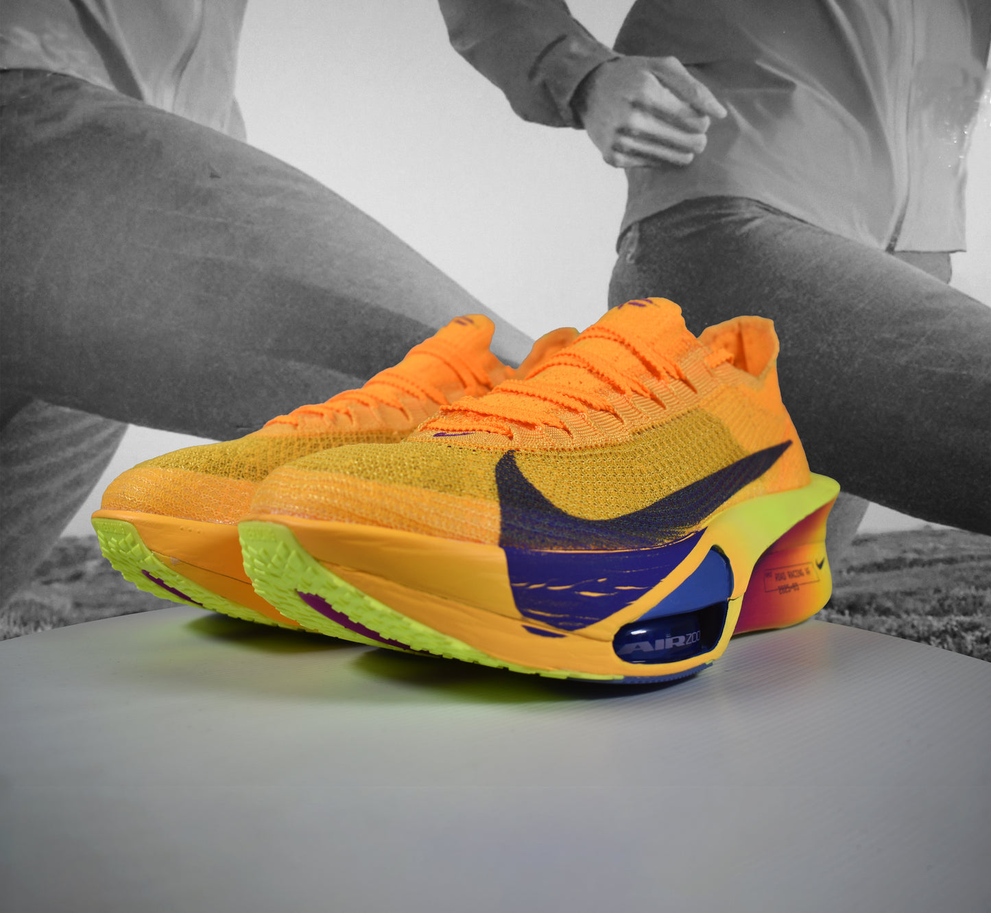 Nike AIR ZOOM ALPHAFLY NEXT% 3 Road Running Shoe - Durban Runner LASER ORANGE/INDIGO BURST-CITRON PULSE / 9