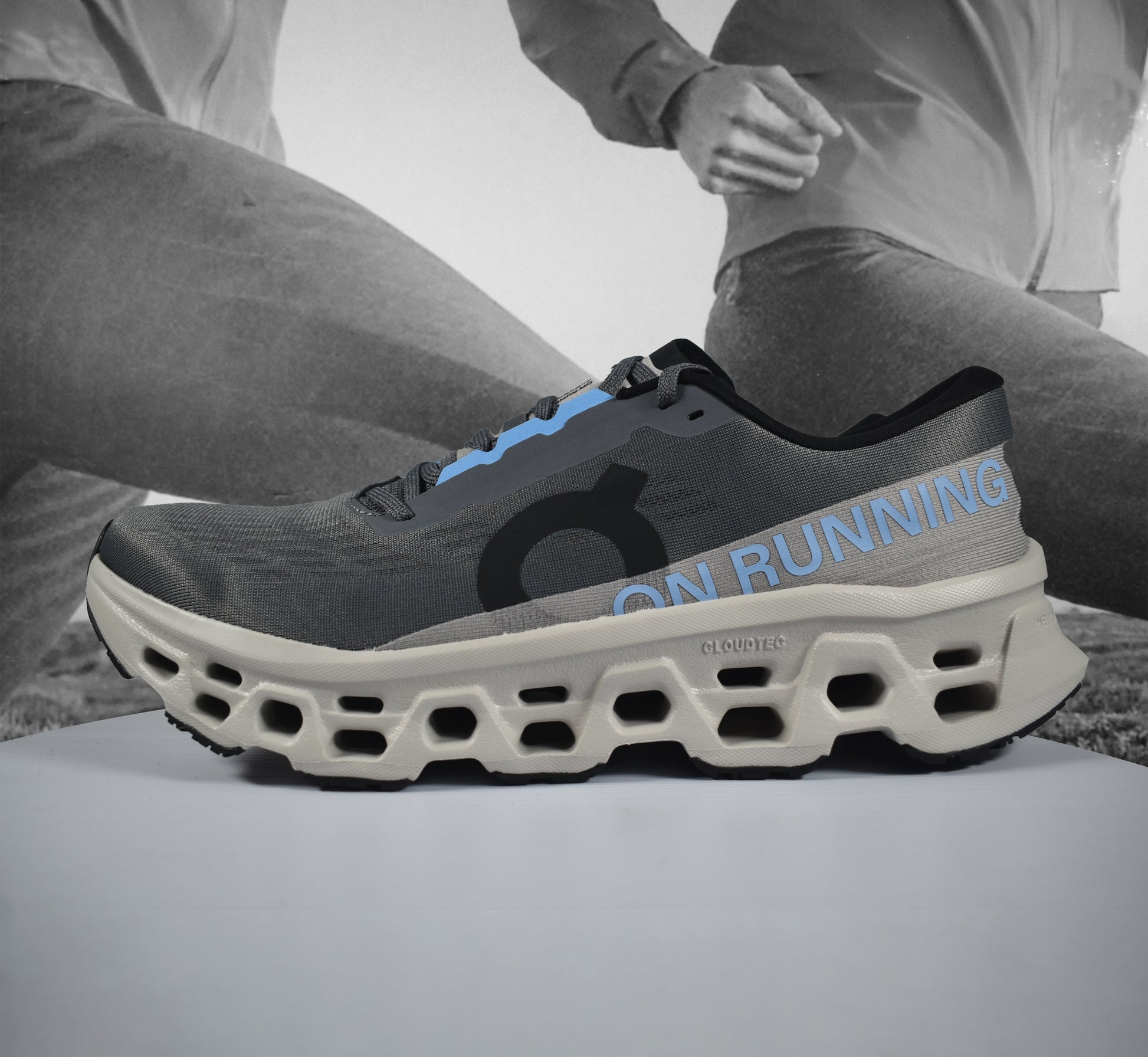 On Cloud Cloudmonster 3 Mens Running Shoe - Durban Runner Rock | Silver / 11