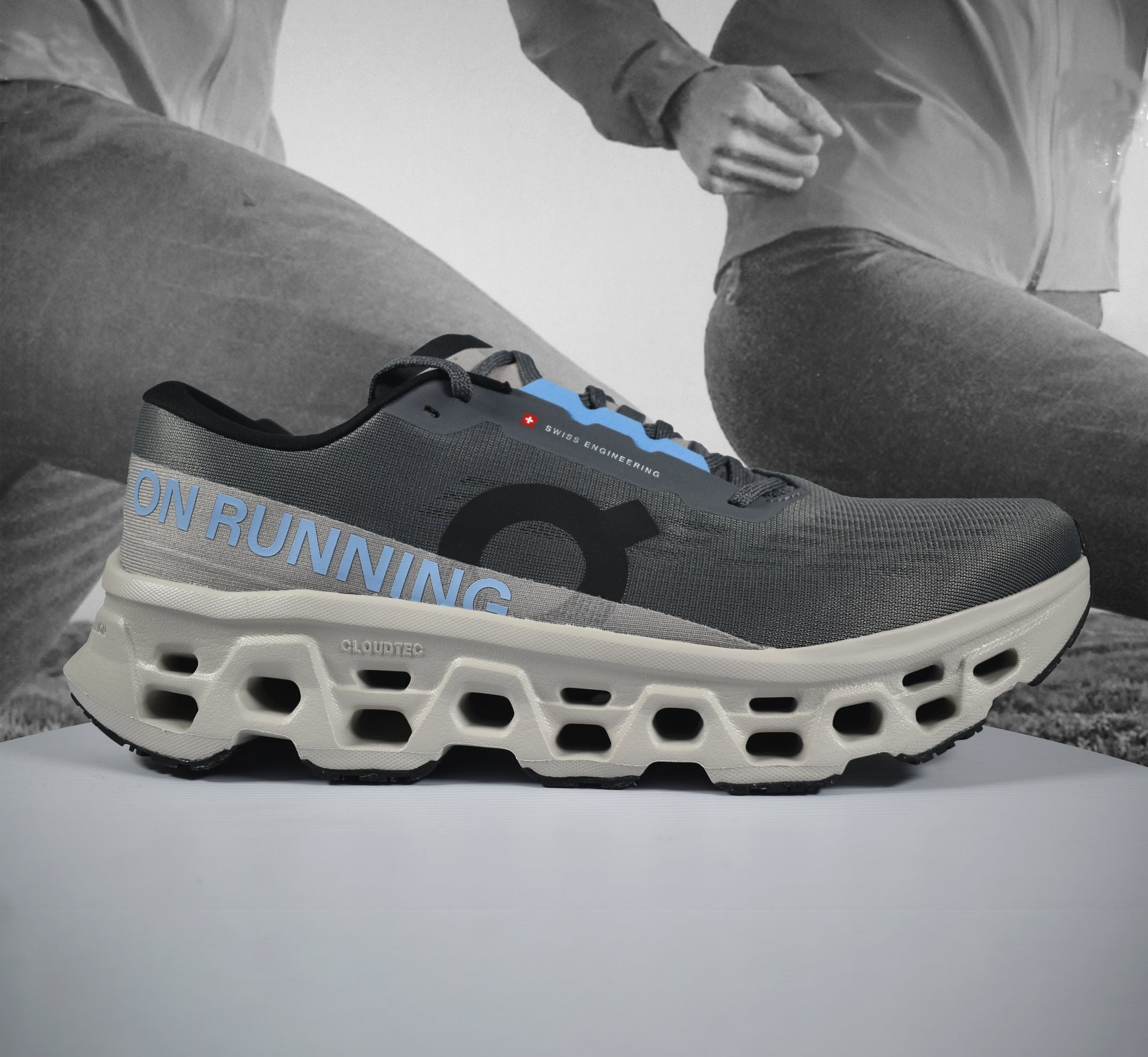 On Cloud Cloudmonster 3 Mens Running Shoe - Durban Runner Rock | Silver / 11