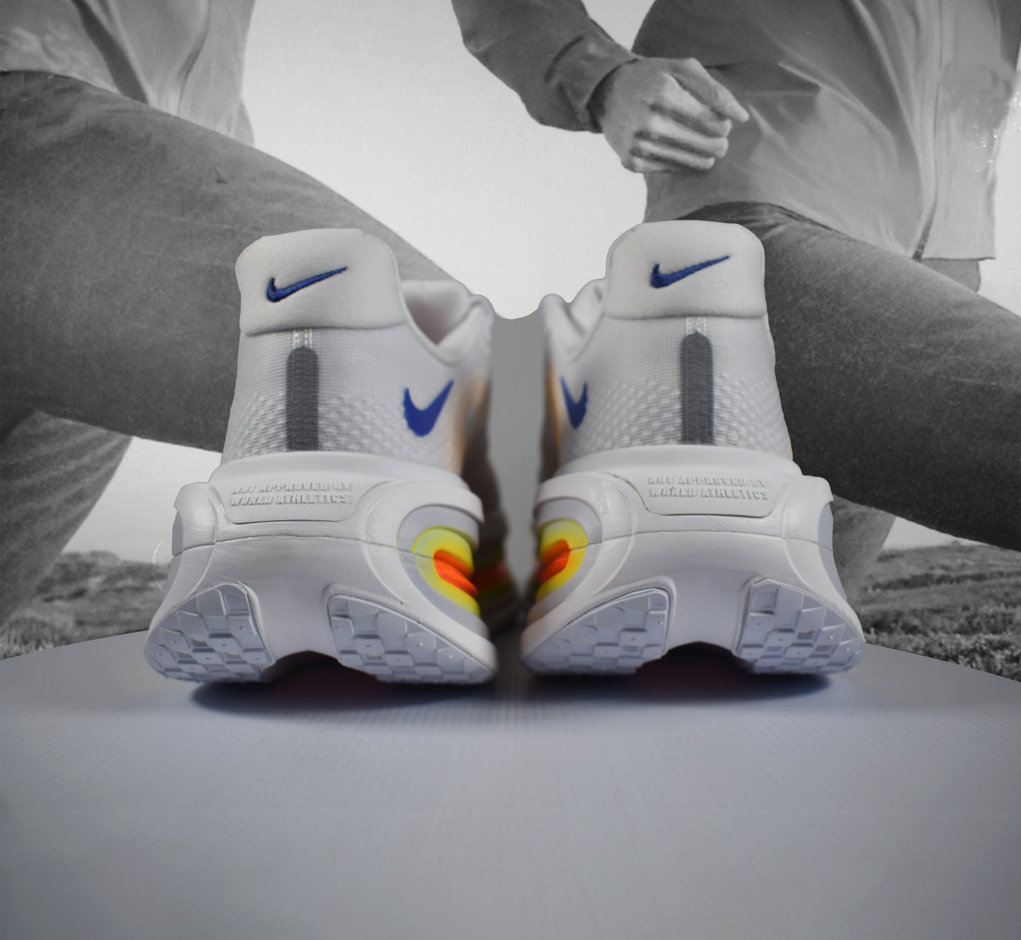 Nike VOMERO PREMIUM Mens Road Running Shoe - Durban Runner WHITE/LAPIS-TOTAL ORANGE-LASER ORANGE / 8