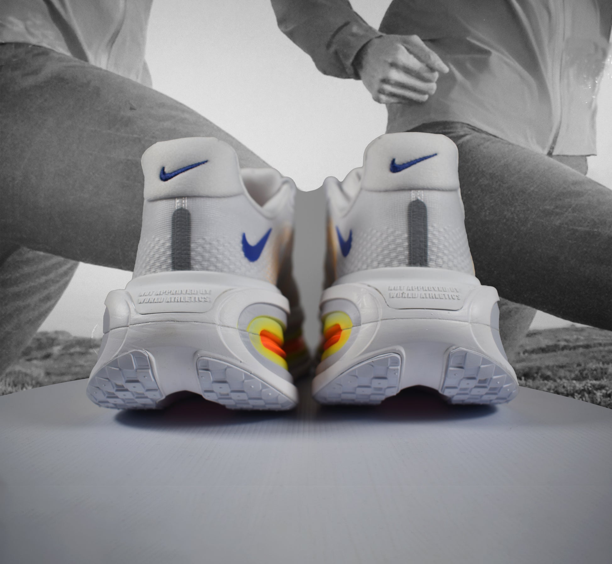 Nike VOMERO PREMIUM Mens Road Running Shoe - Durban Runner WHITE/LAPIS-TOTAL ORANGE-LASER ORANGE / 8