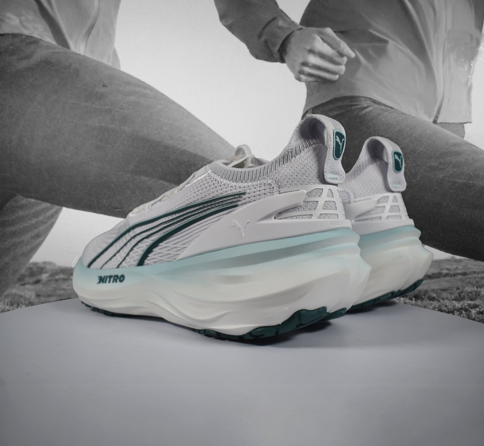 Puma ForeverRun NITRO 2 Road Running Shoe - Durban Runner White Fresh Water / 11