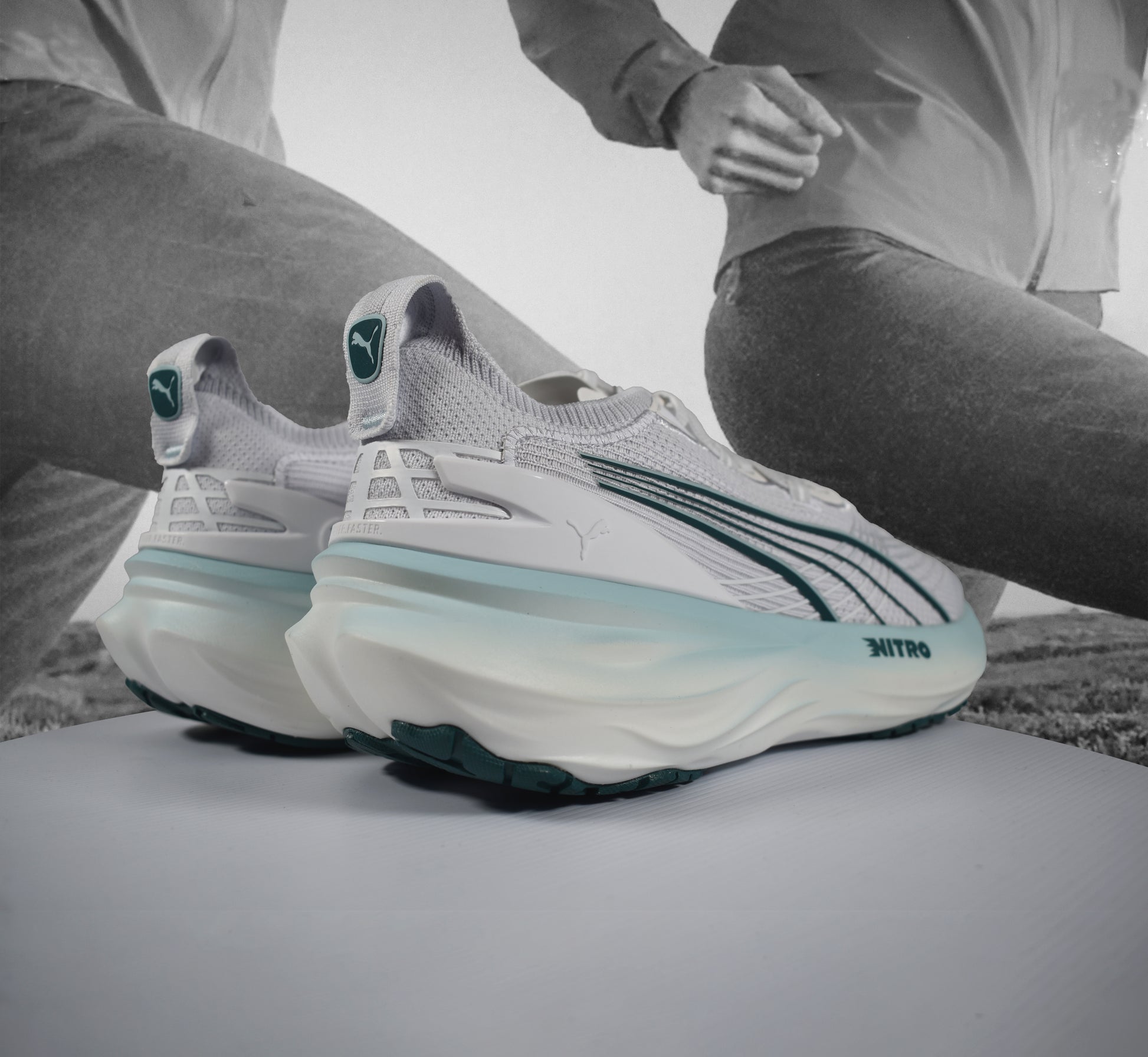 Puma ForeverRun NITRO 2 Road Running Shoe - Durban Runner White Fresh Water / 11
