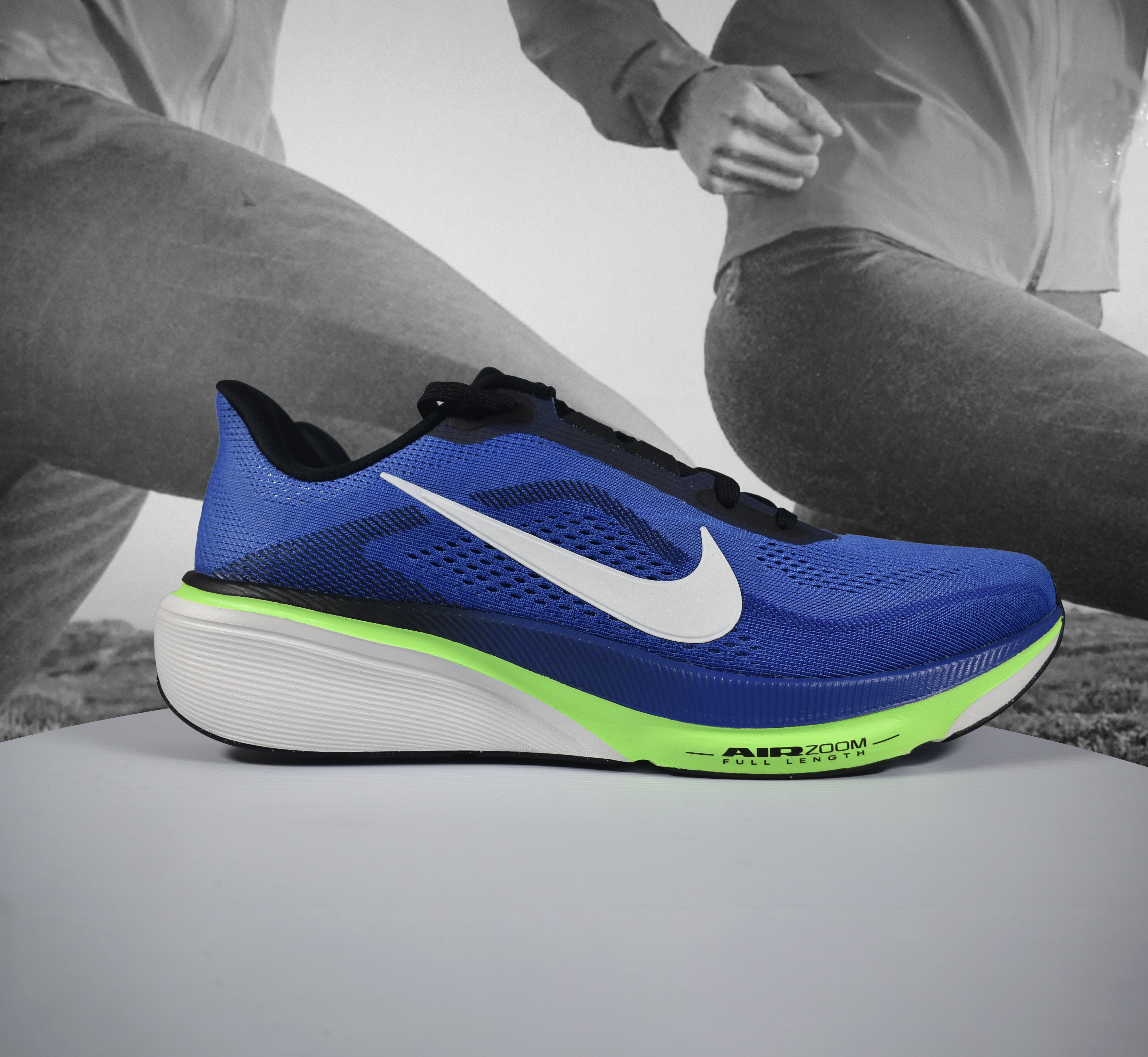 Nike AIR ZOOM PEGASUS 42 Mens Road Running Shoe - Durban Runner SAPPHIRE/SUMMIT WHITE-LAPIS-LIME BLAST / 8