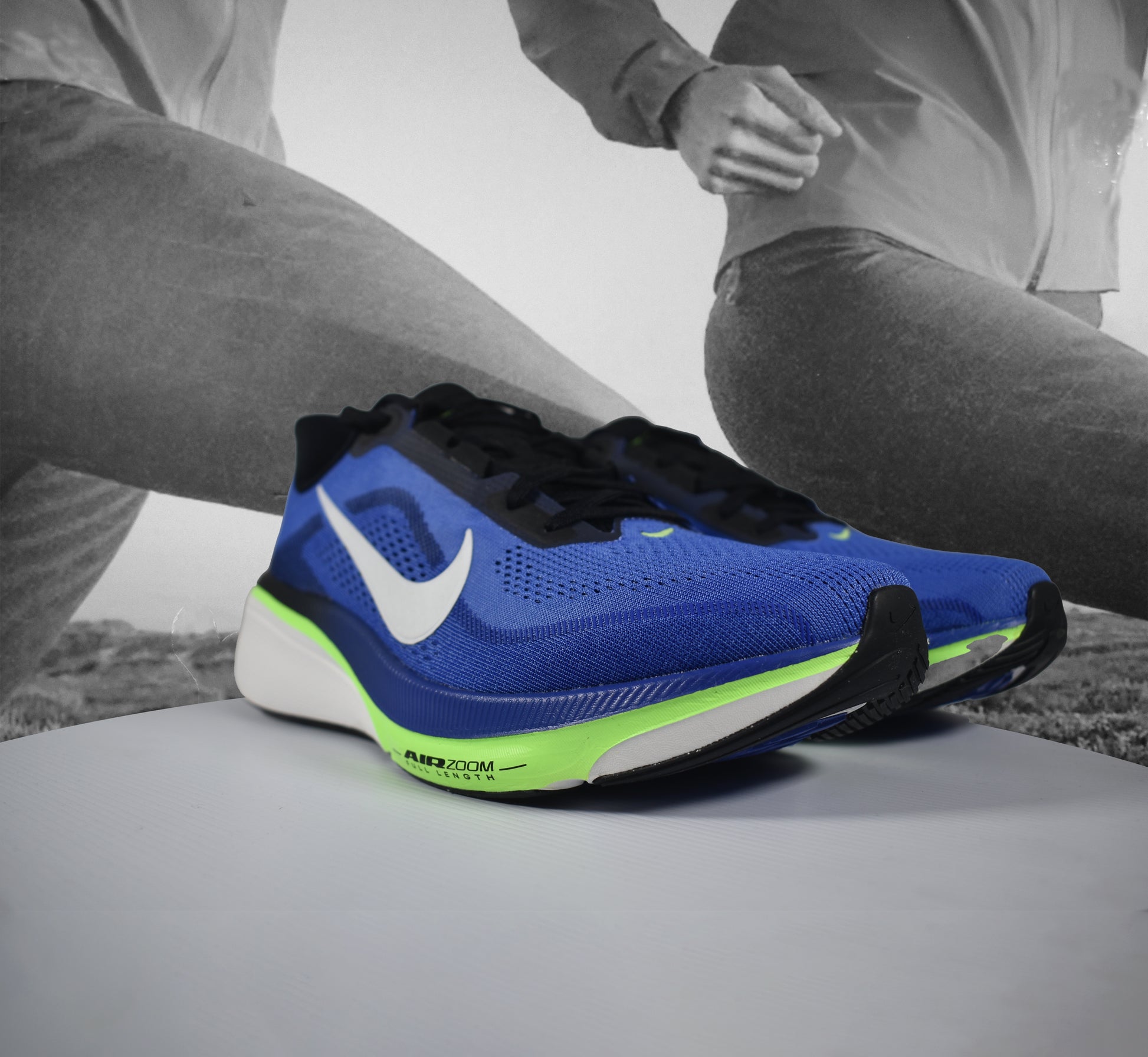 Nike AIR ZOOM PEGASUS 42 Mens Road Running Shoe - Durban Runner SAPPHIRE/SUMMIT WHITE-LAPIS-LIME BLAST / 8